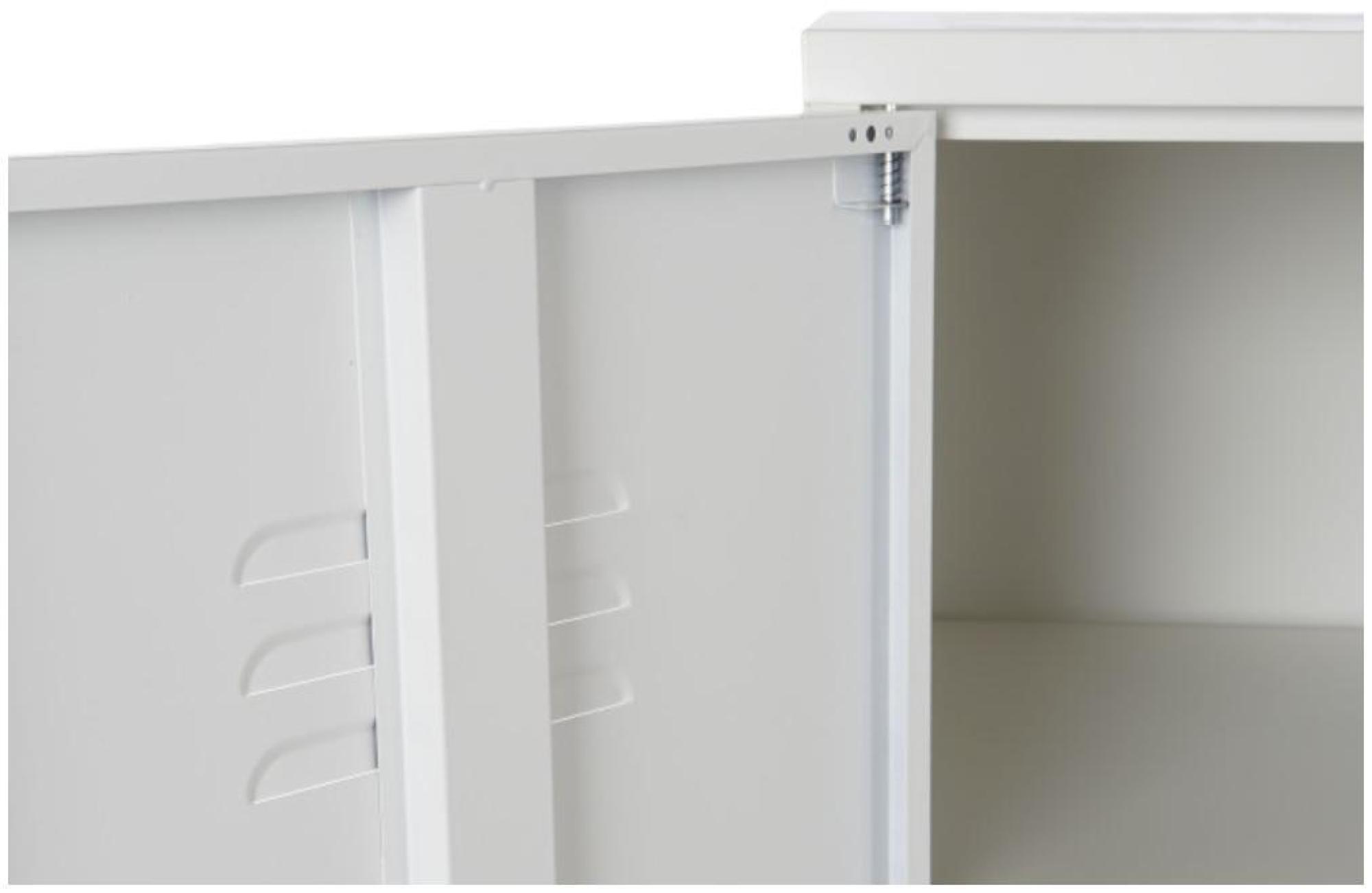 Product photograph of Vintage White Metal 2 Door Wardrobe from Choice Furniture Superstore.