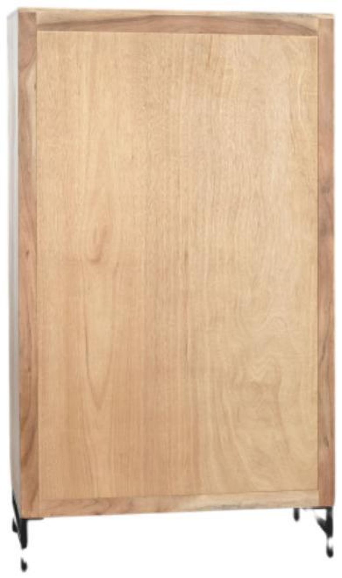 Product photograph of Arcot Acacia Wood 2 Door Hall Cabinet With Geomatric Pattern from Choice Furniture Superstore.