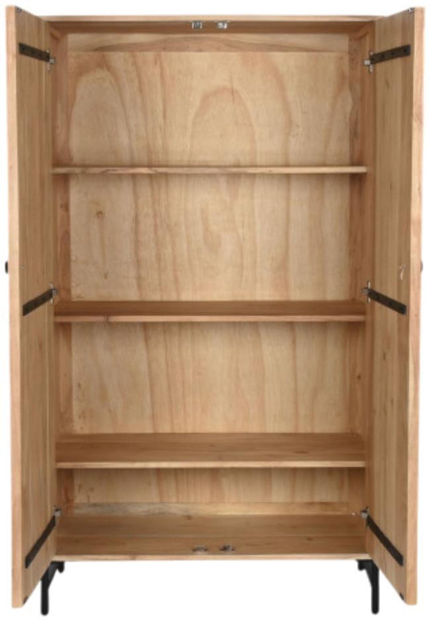 Product photograph of Arcot Acacia Wood 2 Door Hall Cabinet With Geomatric Pattern from Choice Furniture Superstore.