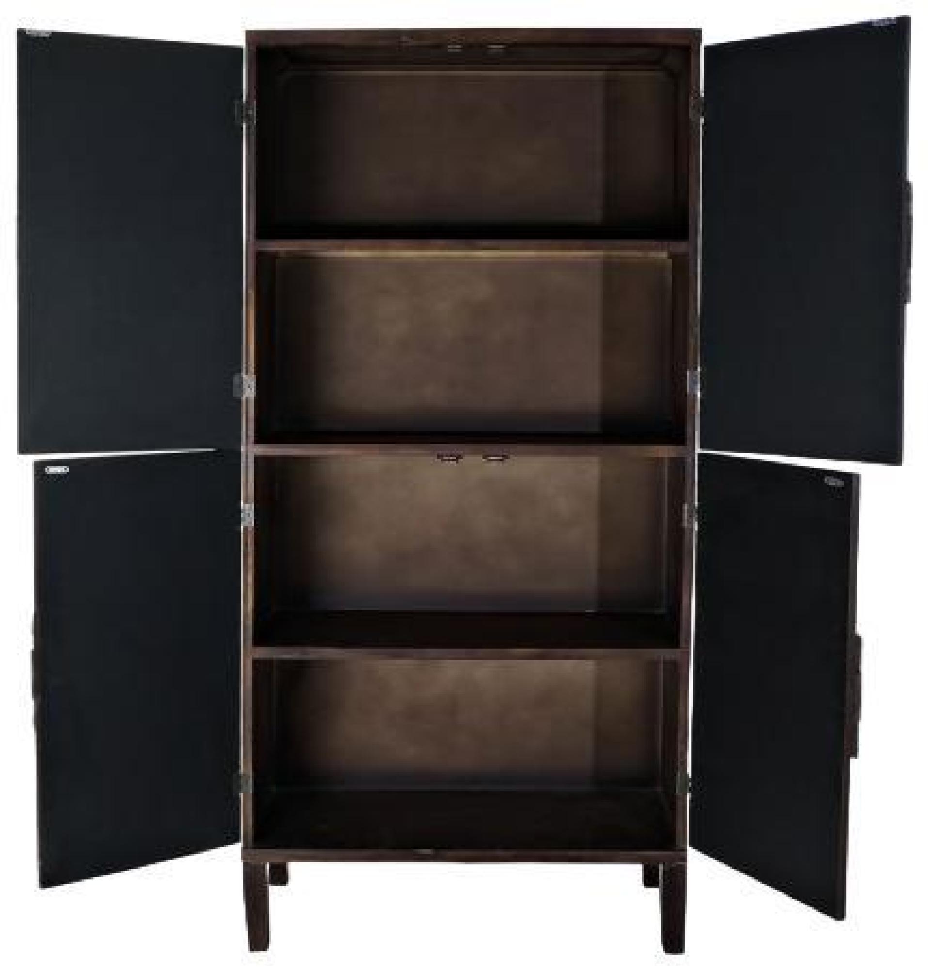 Product photograph of Abin Brown Wood 4 Door Hall Cabinet from Choice Furniture Superstore.