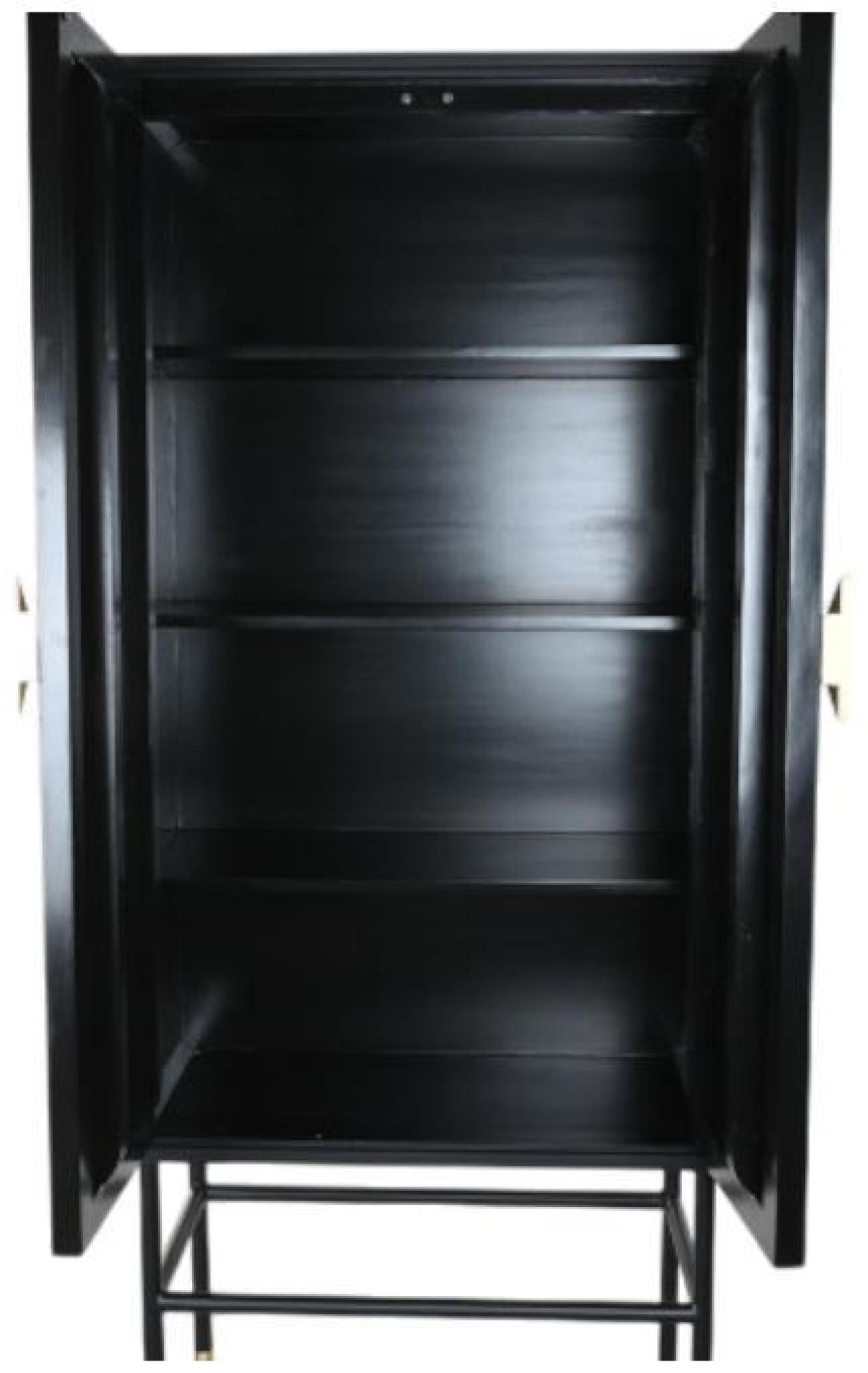 Product photograph of Black And White Bone Rasin 2 Door Hall Cabinet from Choice Furniture Superstore.