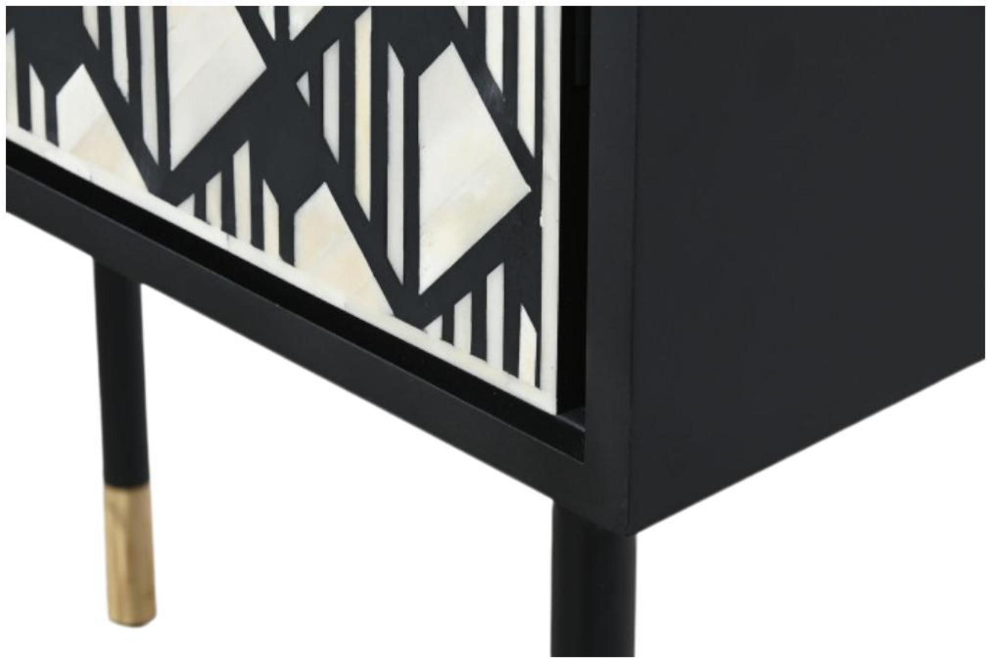 Product photograph of Black And White Bone Rasin 2 Door Hall Cabinet from Choice Furniture Superstore.