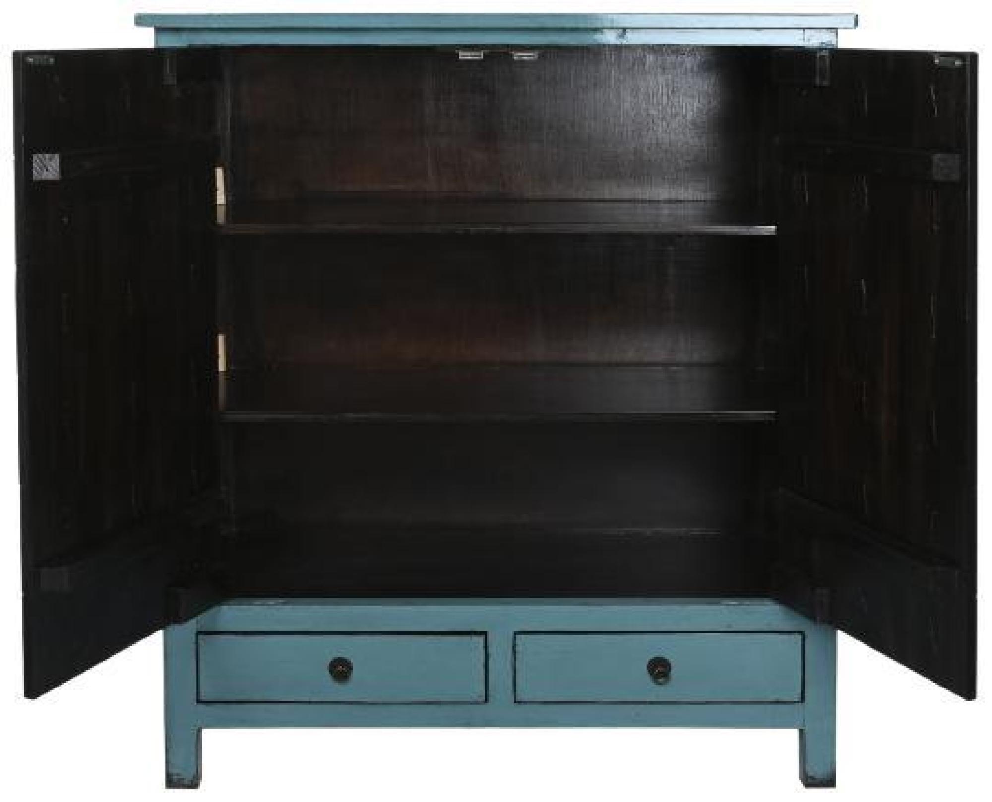 Product photograph of Blue Elm Wood 2 Door Hall Cabinet from Choice Furniture Superstore.