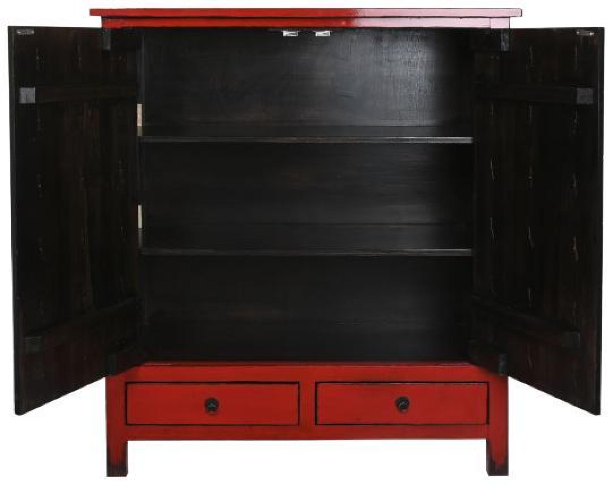 Product photograph of Red Lacquered Wooden 2 Door Hall Cabinet from Choice Furniture Superstore.