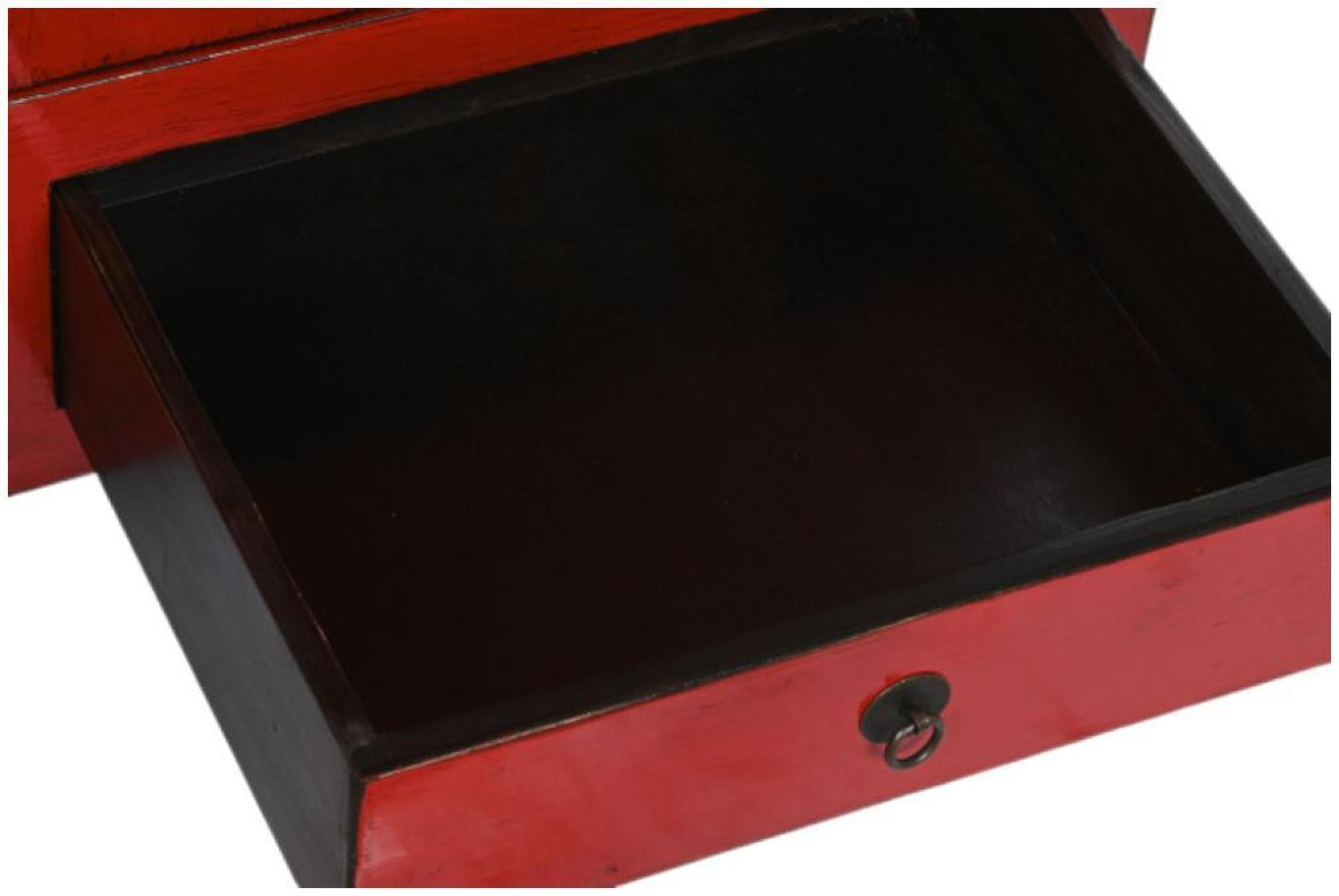 Product photograph of Red Lacquered Wooden 2 Door Hall Cabinet from Choice Furniture Superstore.