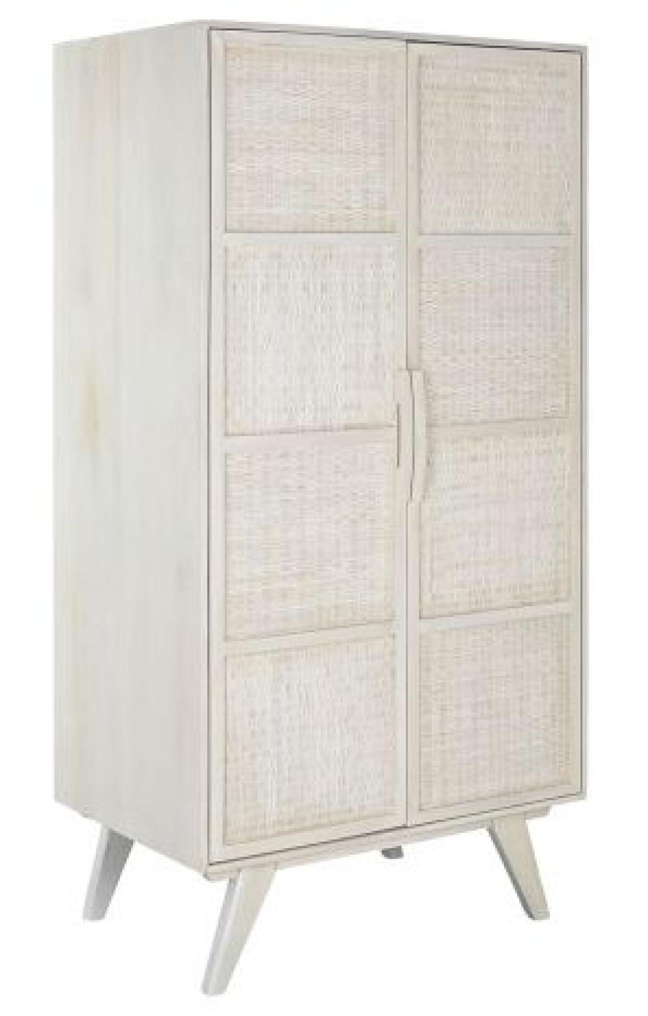 Product photograph of Romantic Mango Wood And Rattan 2 Door Wardrobe from Choice Furniture Superstore.