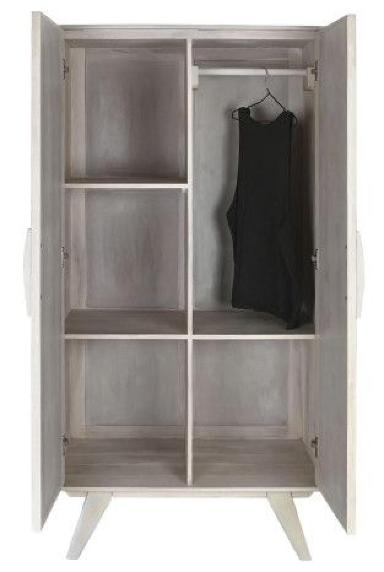 Product photograph of Romantic Mango Wood And Rattan 2 Door Wardrobe from Choice Furniture Superstore.