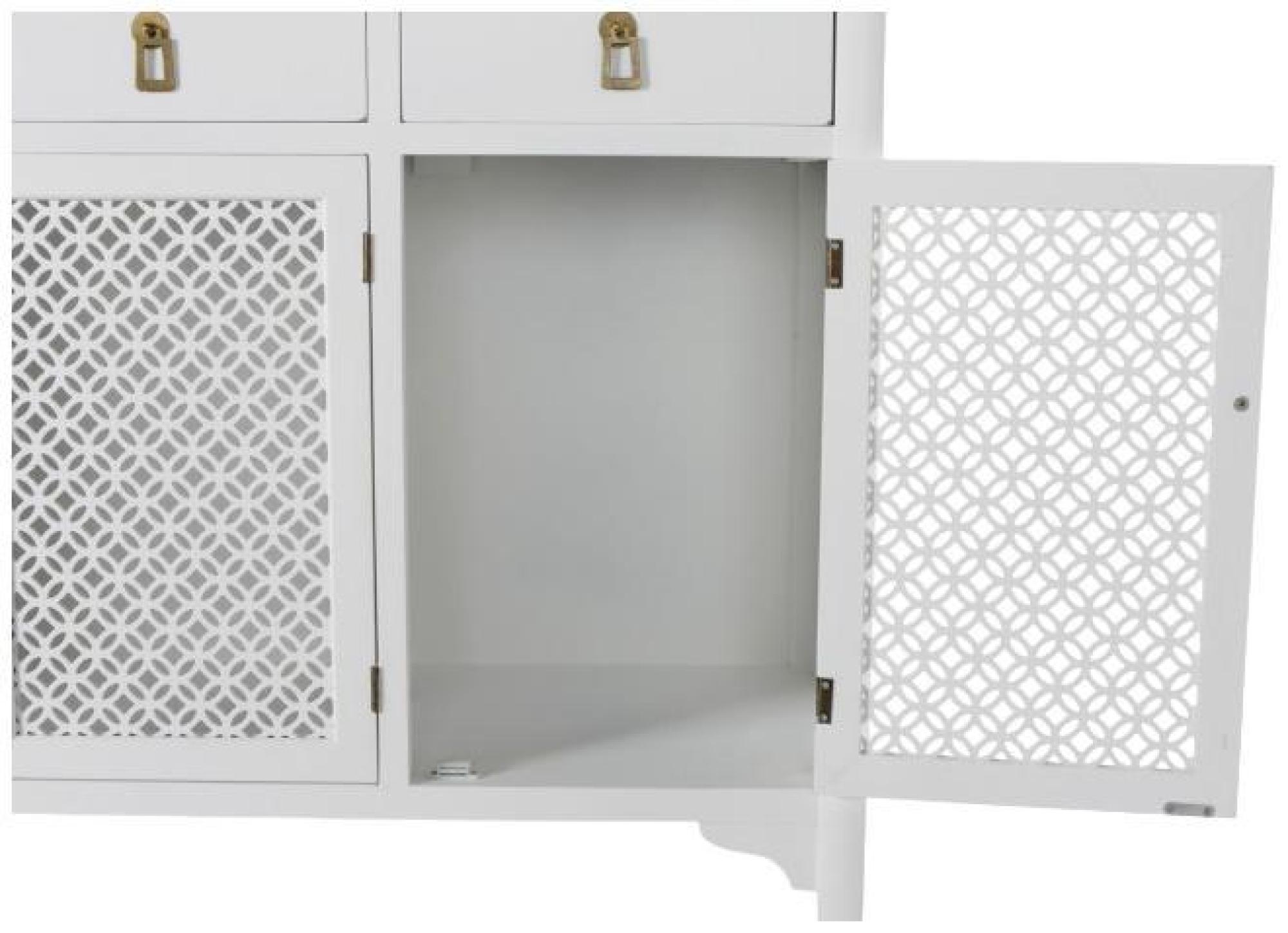 Product photograph of White Wooden 120cm Small Buffet Sideboard - 3 Door from Choice Furniture Superstore.