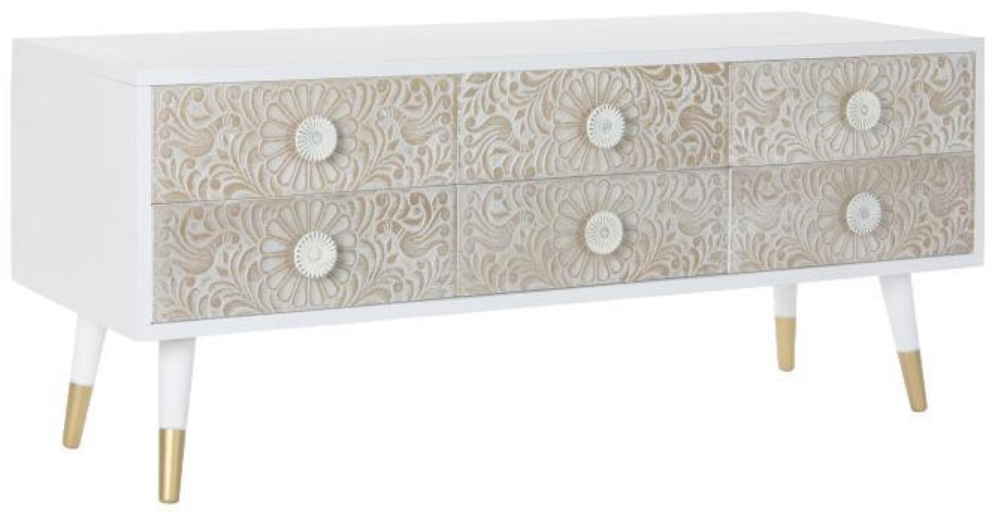 Product photograph of Traditional Mandala White Wooden Tv Unit from Choice Furniture Superstore.