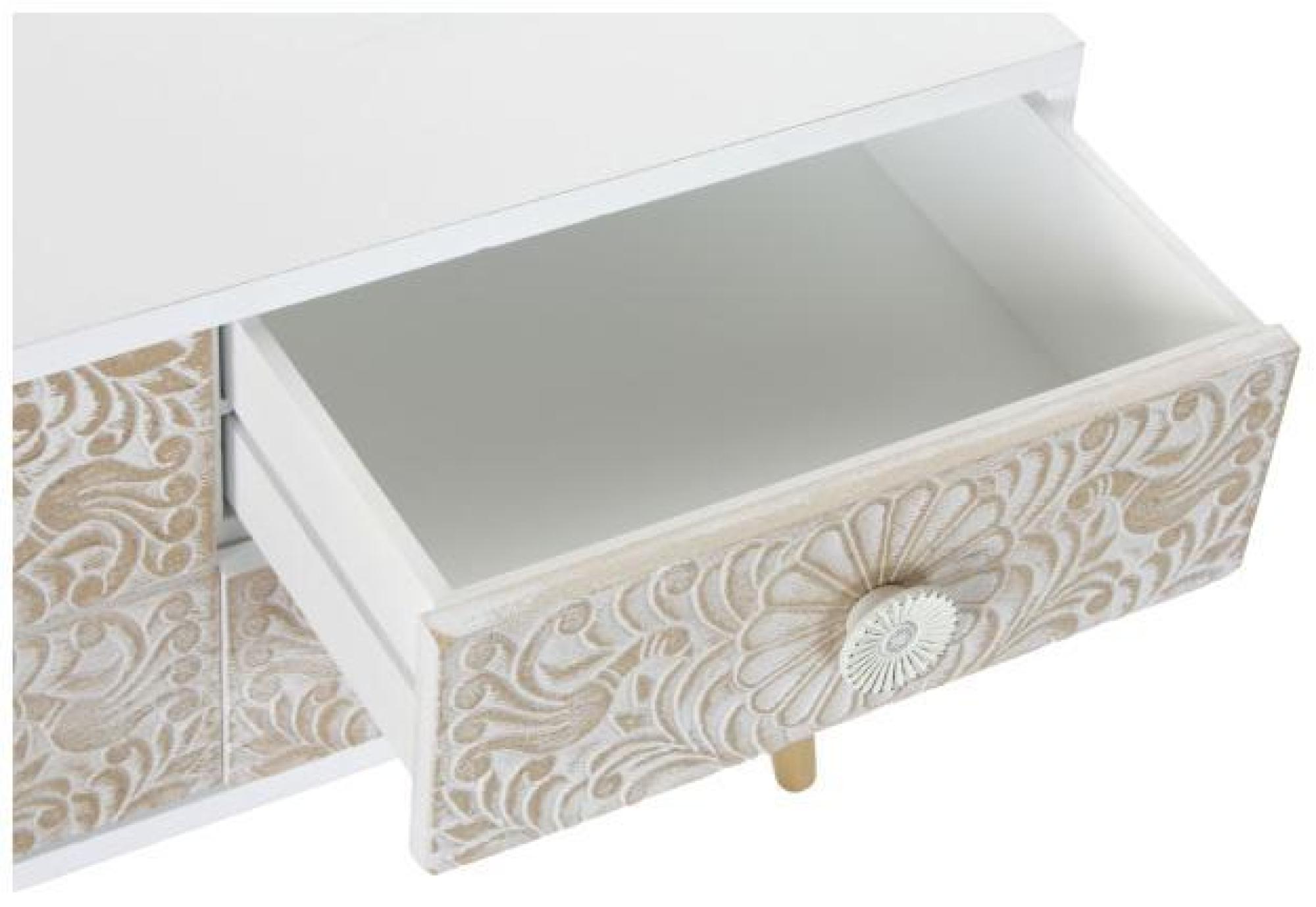 Product photograph of Traditional Mandala White Wooden Tv Unit from Choice Furniture Superstore.