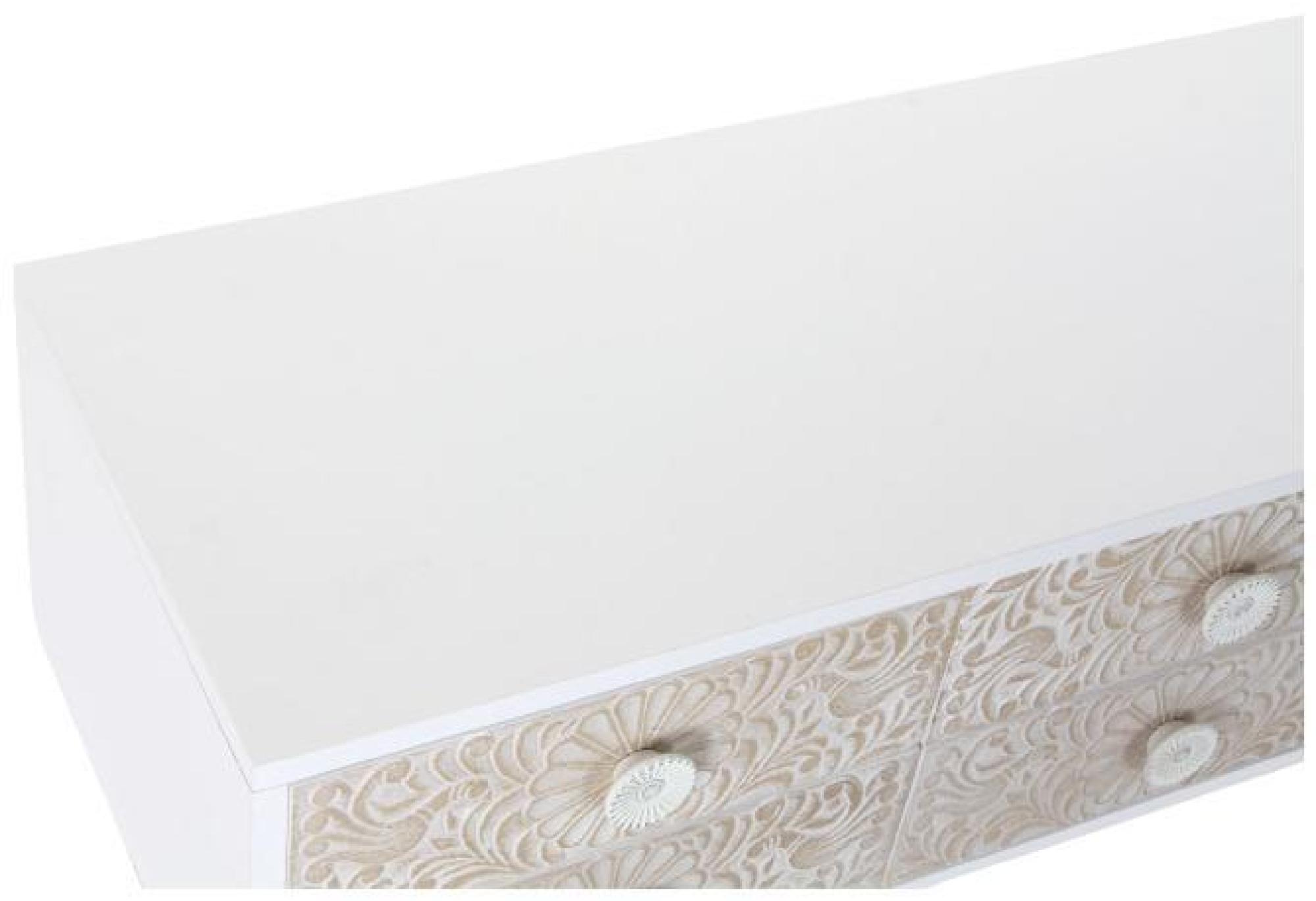 Product photograph of Traditional Mandala White Wooden Tv Unit from Choice Furniture Superstore.