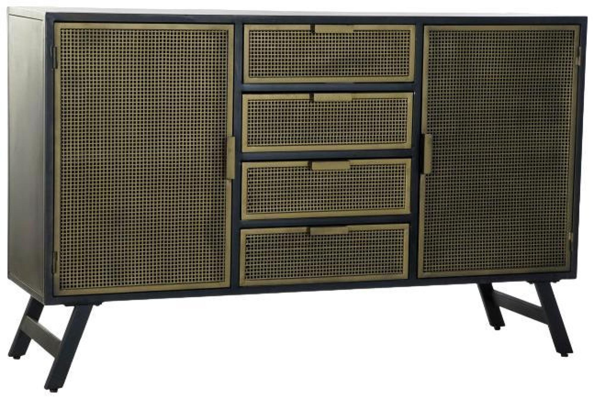Product photograph of Black And Gold Metal Industrial Medium Sideboard - 2 Doors from Choice Furniture Superstore.