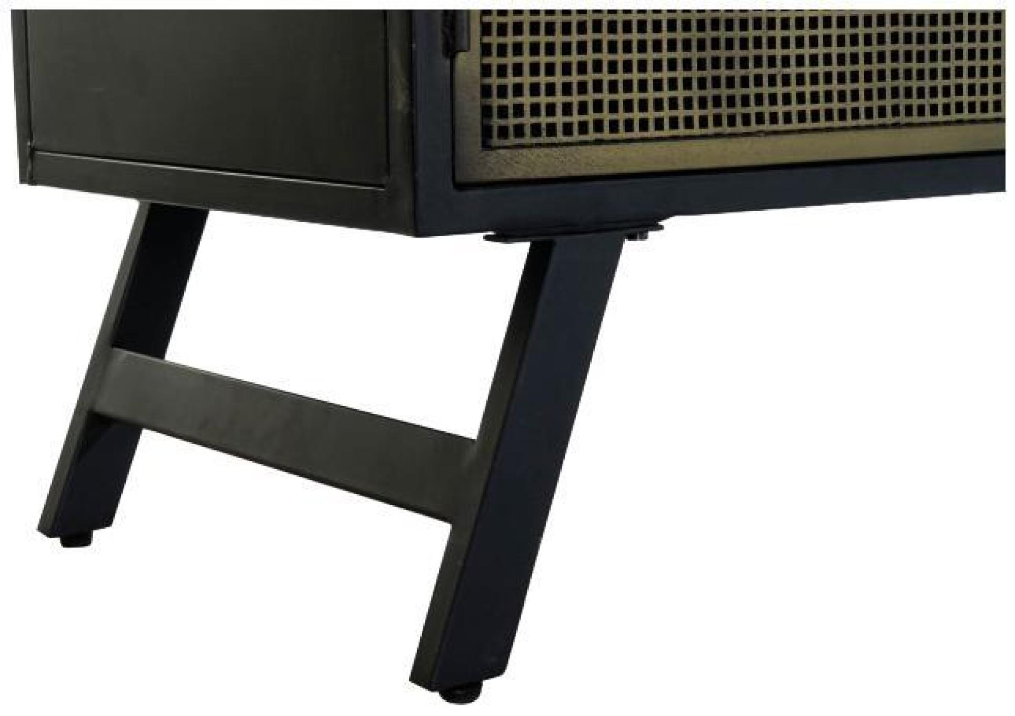 Product photograph of Black And Gold Metal Industrial Medium Sideboard - 2 Doors from Choice Furniture Superstore.