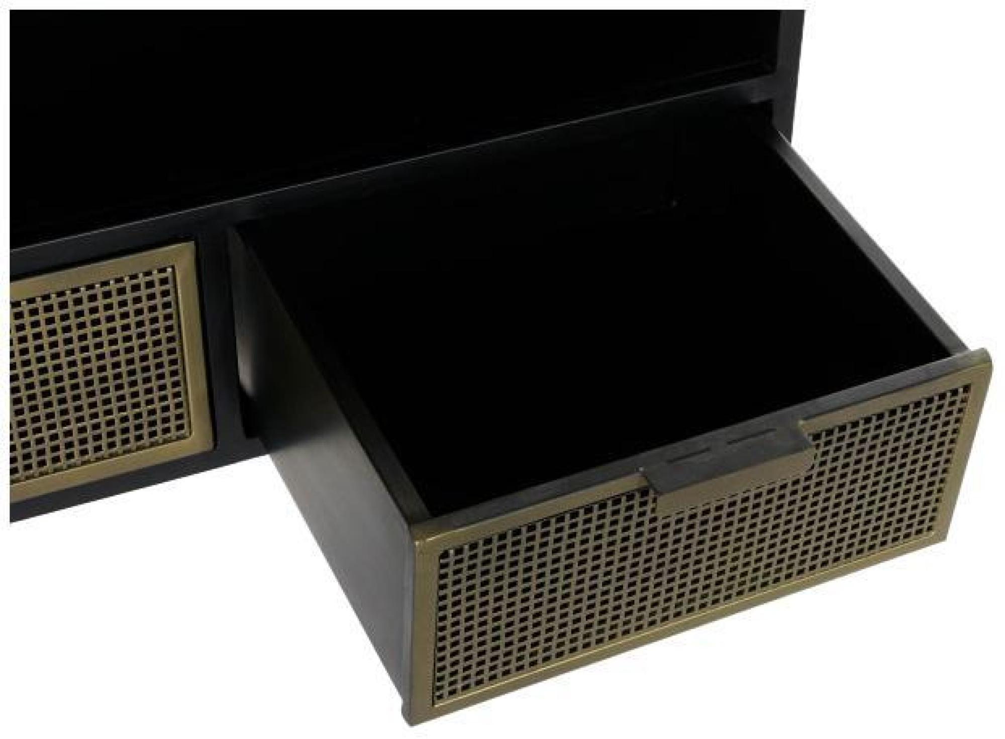 Product photograph of Vintage Black Metal 125cm Tv Unit from Choice Furniture Superstore.