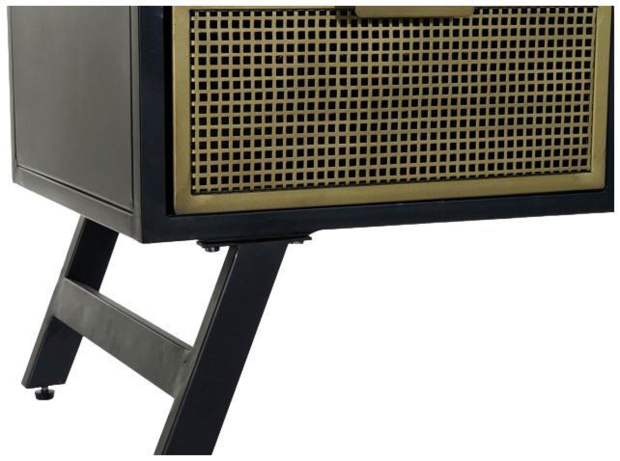 Product photograph of Vintage Black Metal 125cm Tv Unit from Choice Furniture Superstore.