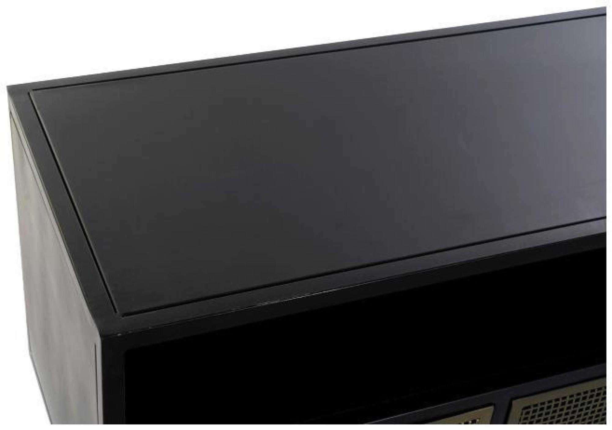 Product photograph of Vintage Black Metal 125cm Tv Unit from Choice Furniture Superstore.