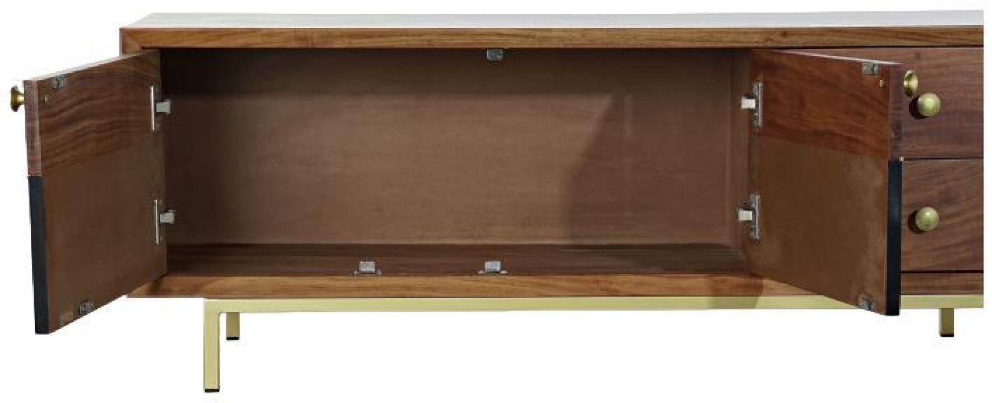 Product photograph of Alpine Brown Acacia Wood 130cm Tv Unit from Choice Furniture Superstore.