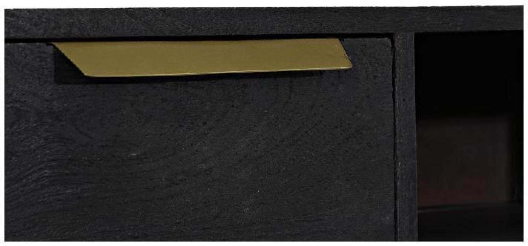 Product photograph of Scotland Black Mango Wood Tv Unit With Gold Base from Choice Furniture Superstore.