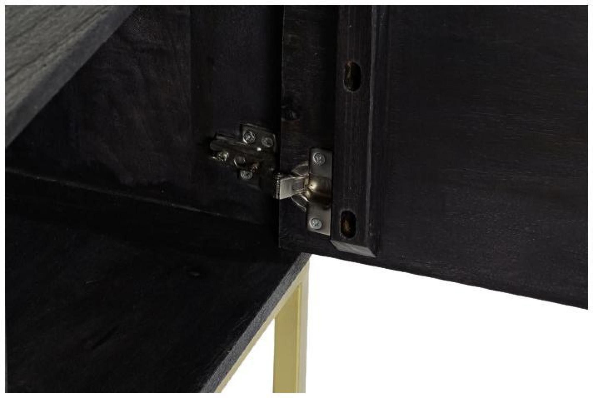 Product photograph of Scotland Black Mango Wood Tv Unit With Gold Base from Choice Furniture Superstore.