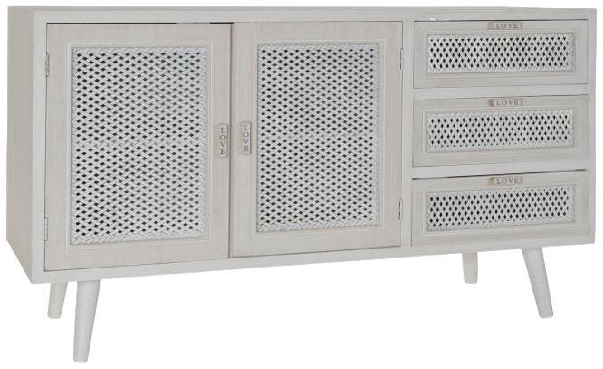 Product photograph of White Wood 110cm Medium 2 Door Sideboard from Choice Furniture Superstore.
