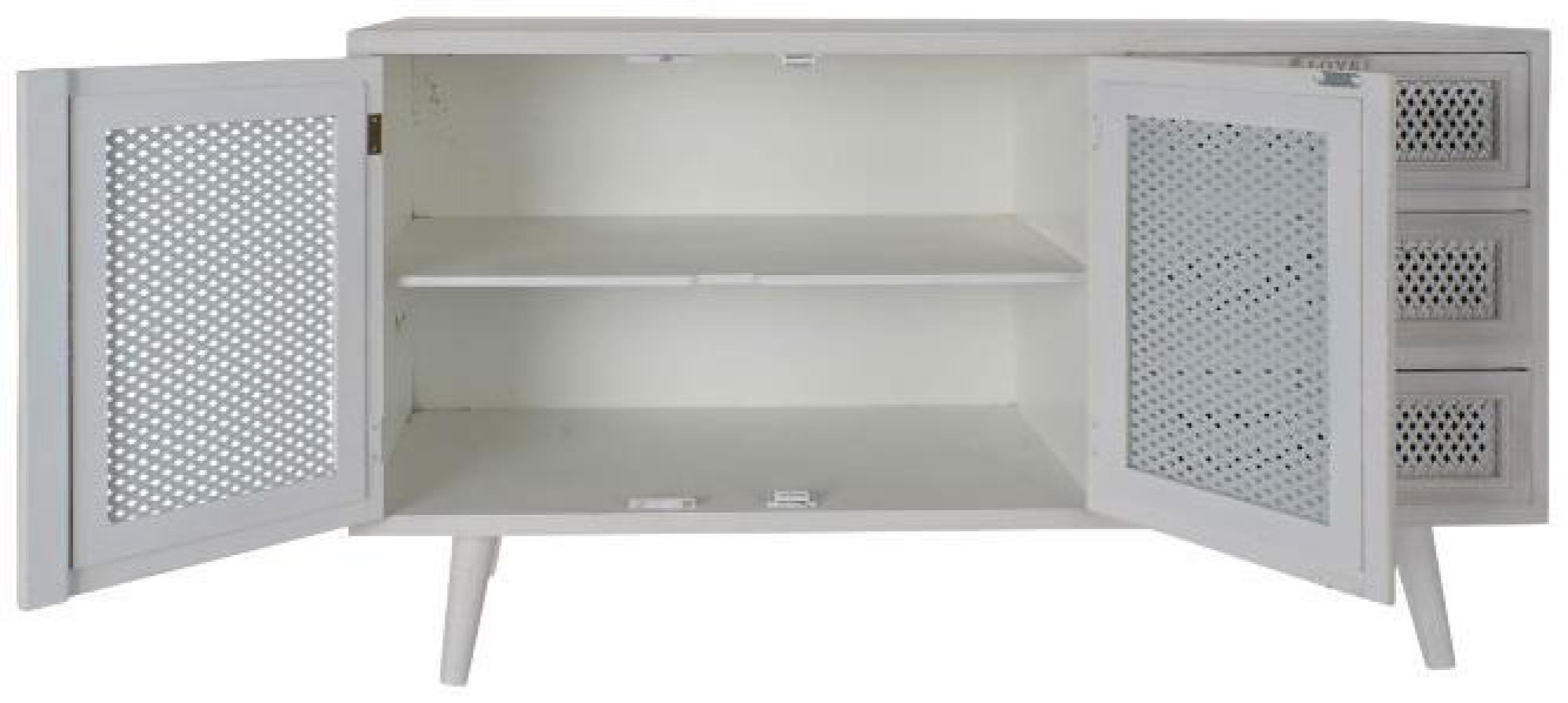Product photograph of White Wood 110cm Medium 2 Door Sideboard from Choice Furniture Superstore.