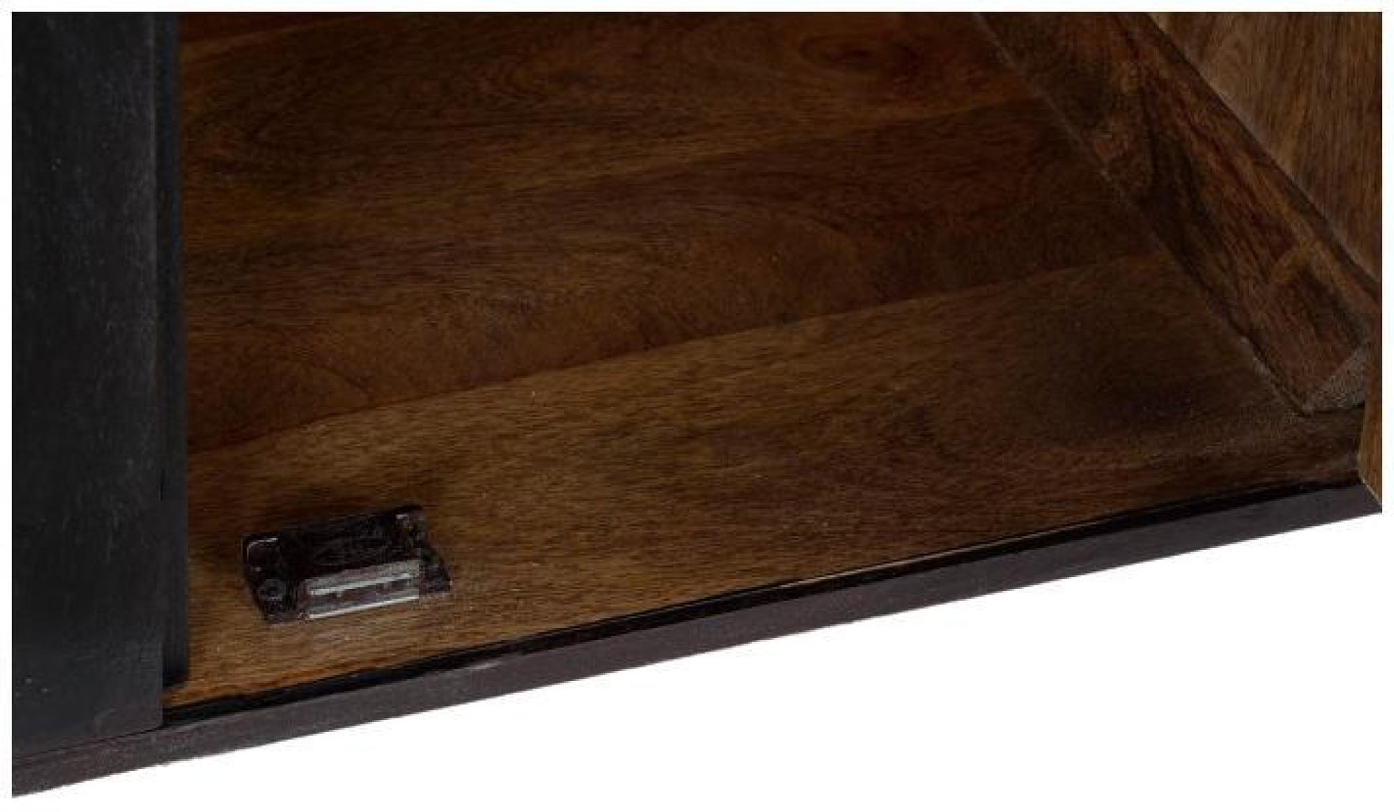 Product photograph of Black Mango Wood 150cm Medium Sideboard - 4 Doors from Choice Furniture Superstore.