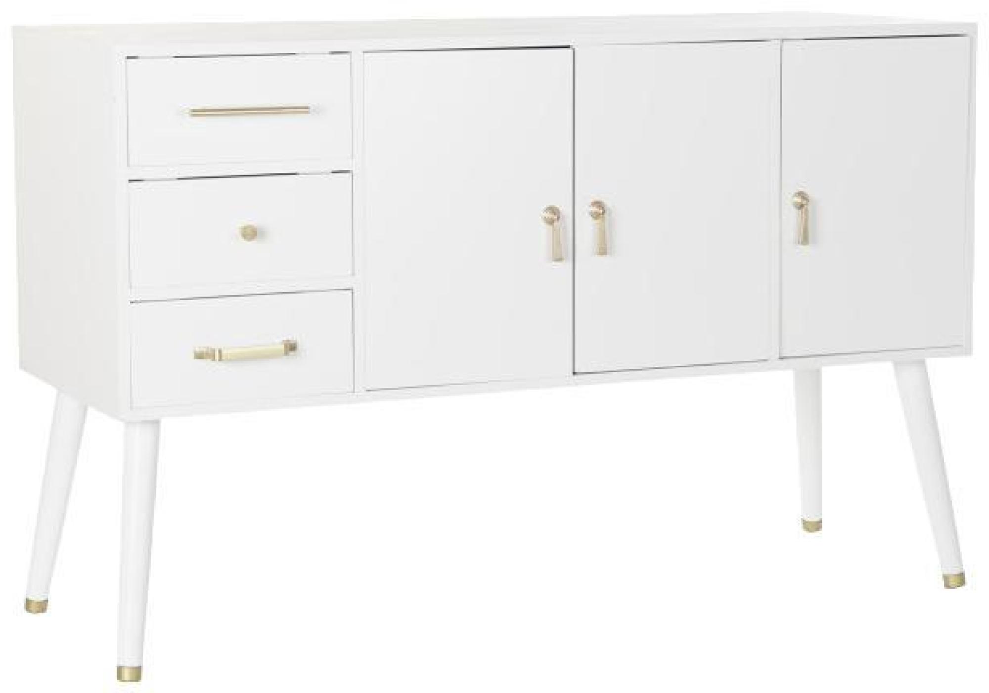 Product photograph of White Wooden 120cm Small Sideboard - 3 Door from Choice Furniture Superstore.