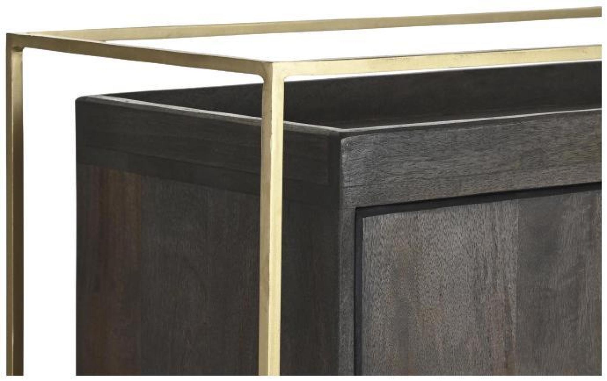 Product photograph of Modern Brown Mango Wood And Metal Medium Sideboard - 2 Doors from Choice Furniture Superstore.