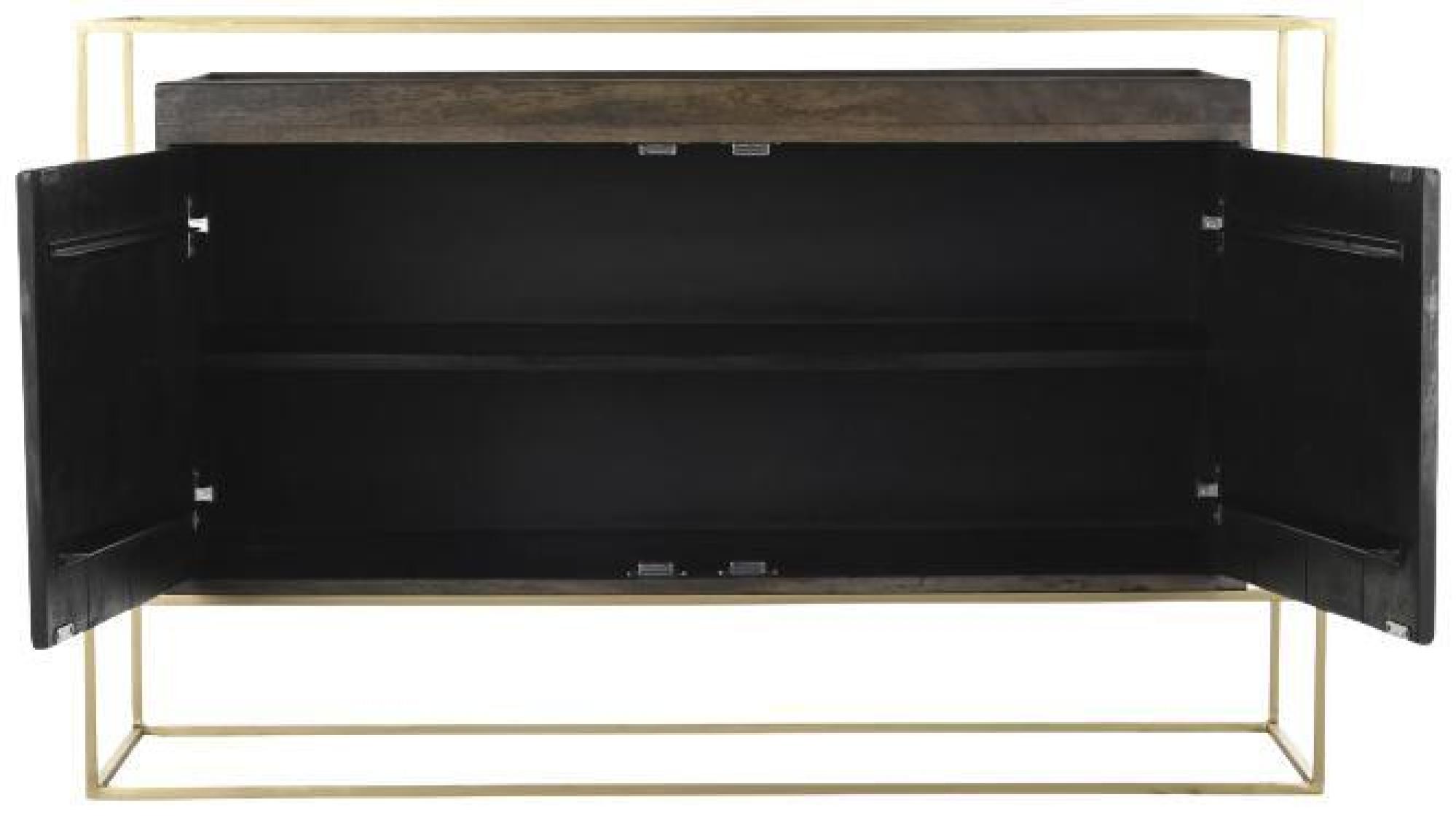 Product photograph of Modern Brown Mango Wood And Metal Medium Sideboard - 2 Doors from Choice Furniture Superstore.