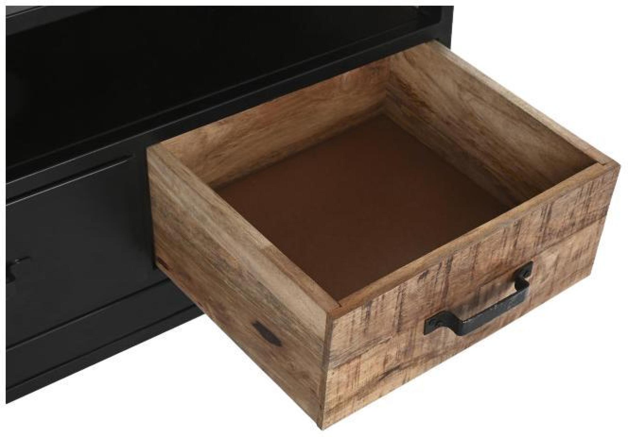 Product photograph of Marseille Black Mango Wood 125cm Tv Unit from Choice Furniture Superstore.