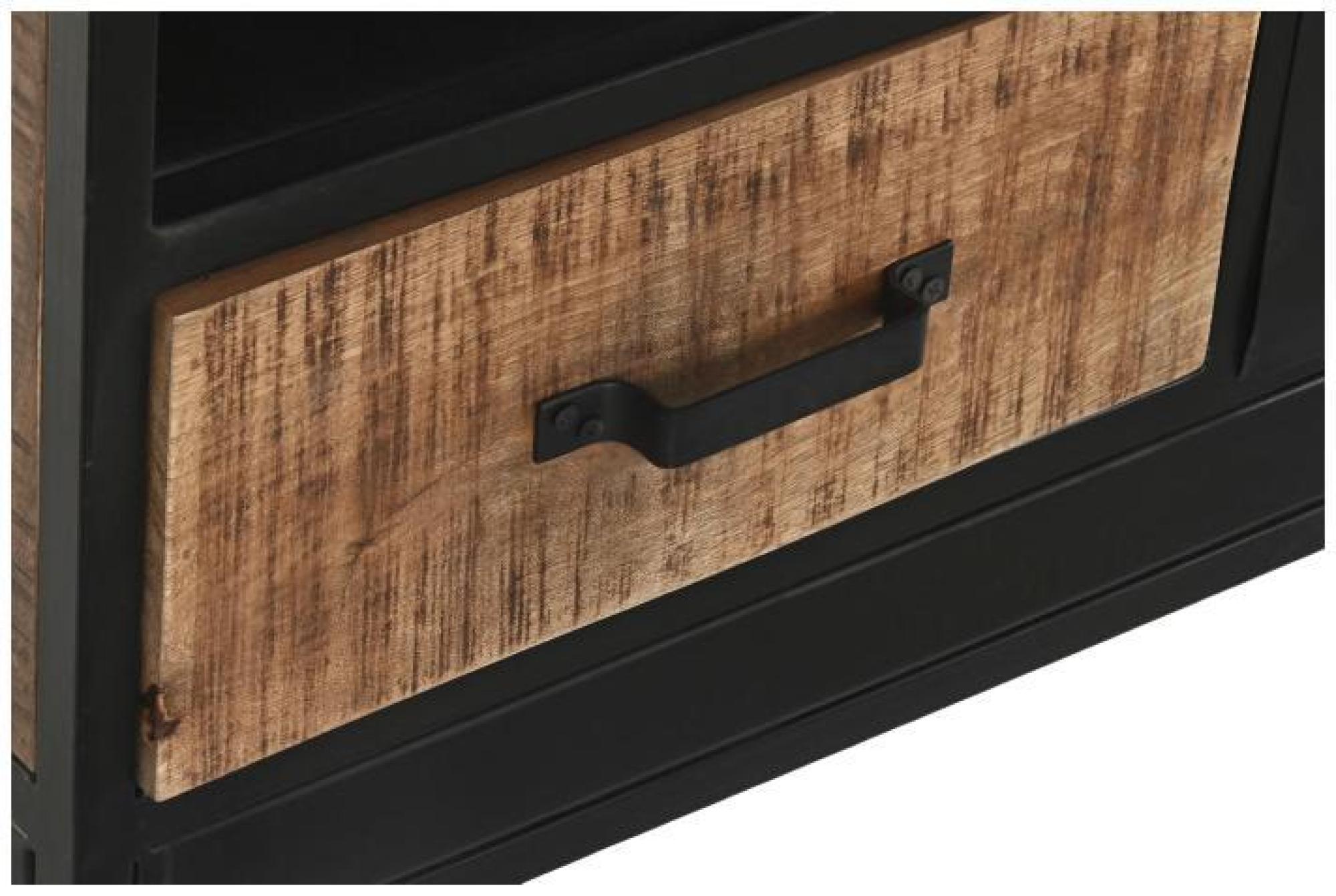 Product photograph of Marseille Black Mango Wood 125cm Tv Unit from Choice Furniture Superstore.