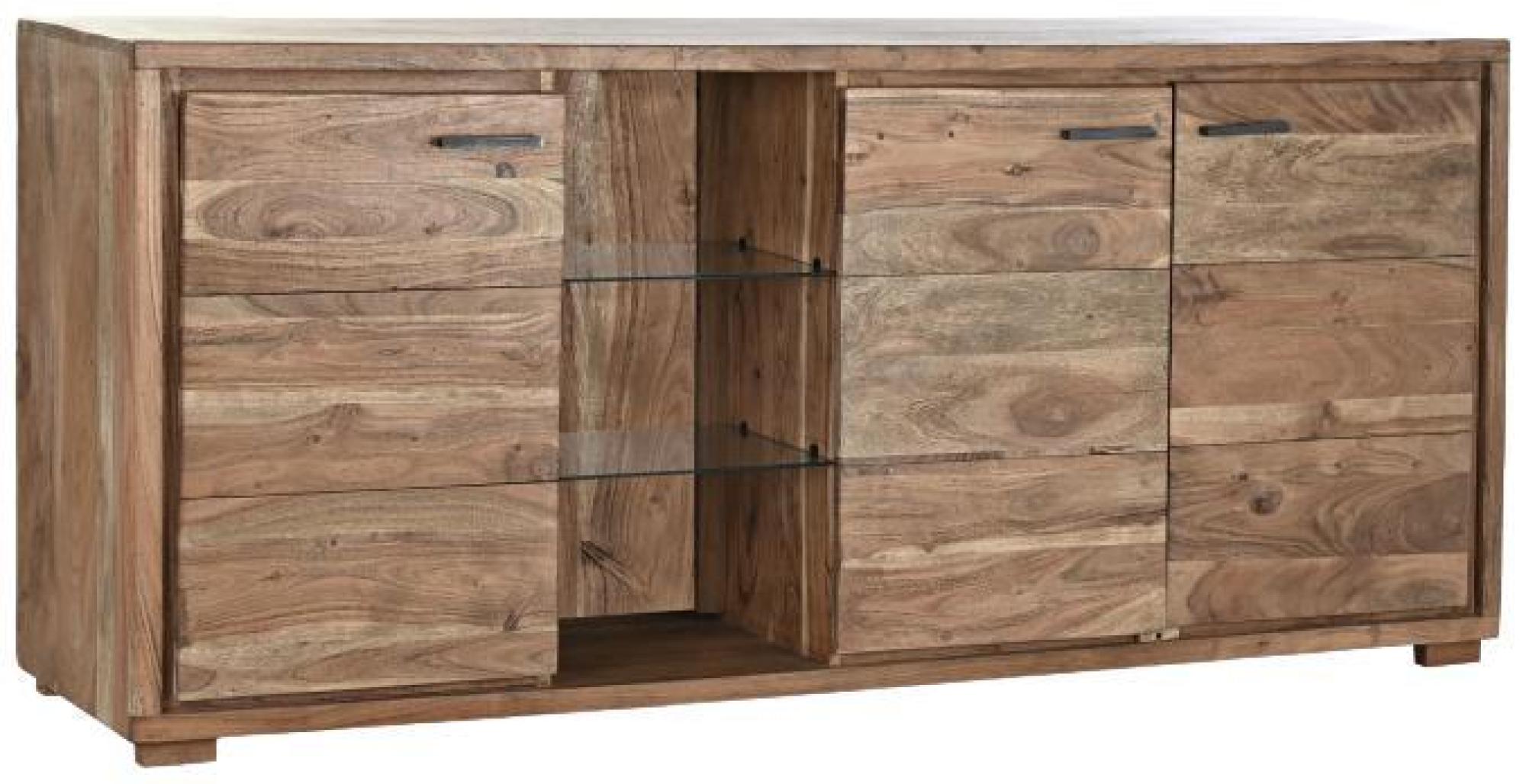 Product photograph of Brown Acacia Wood 175cm Large Sideboard - 3 Doors from Choice Furniture Superstore.