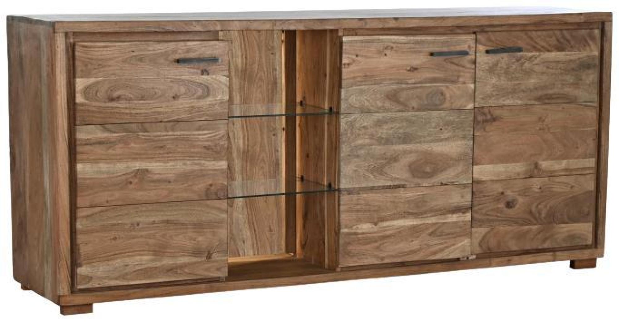 Product photograph of Brown Acacia Wood 175cm Large Sideboard - 3 Doors from Choice Furniture Superstore.