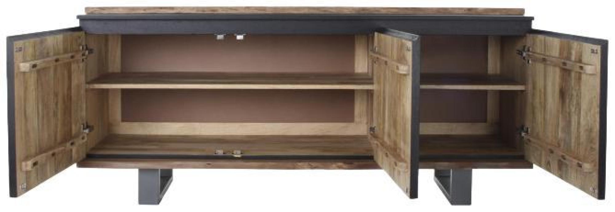 Product photograph of African Black Mango Wood 160cm Medium Buffet Sideboard - 3 Doors from Choice Furniture Superstore.