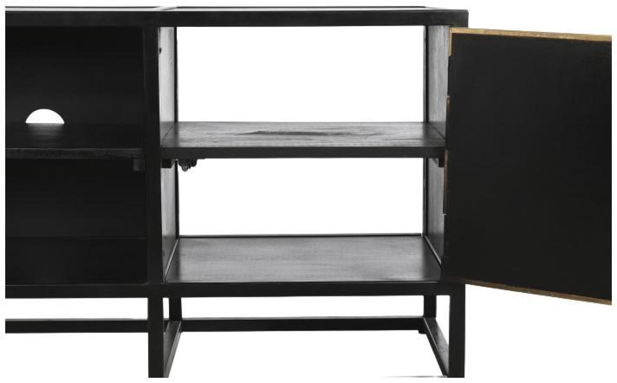 Product photograph of Black Wooden 120cm Tv Unit from Choice Furniture Superstore.