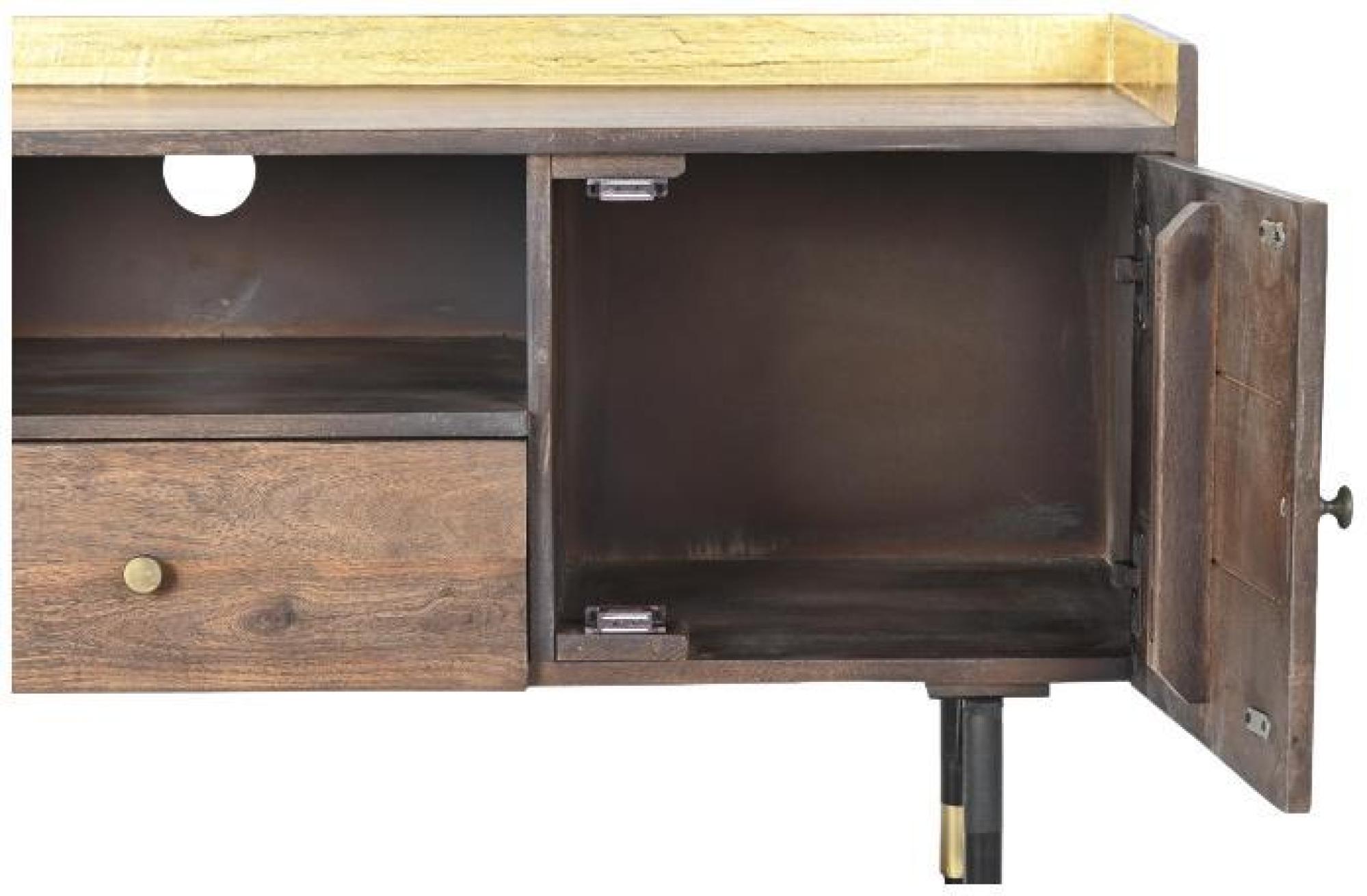 Product photograph of Indian Dark Brown Mango Wood 130cm Tv Unit from Choice Furniture Superstore.