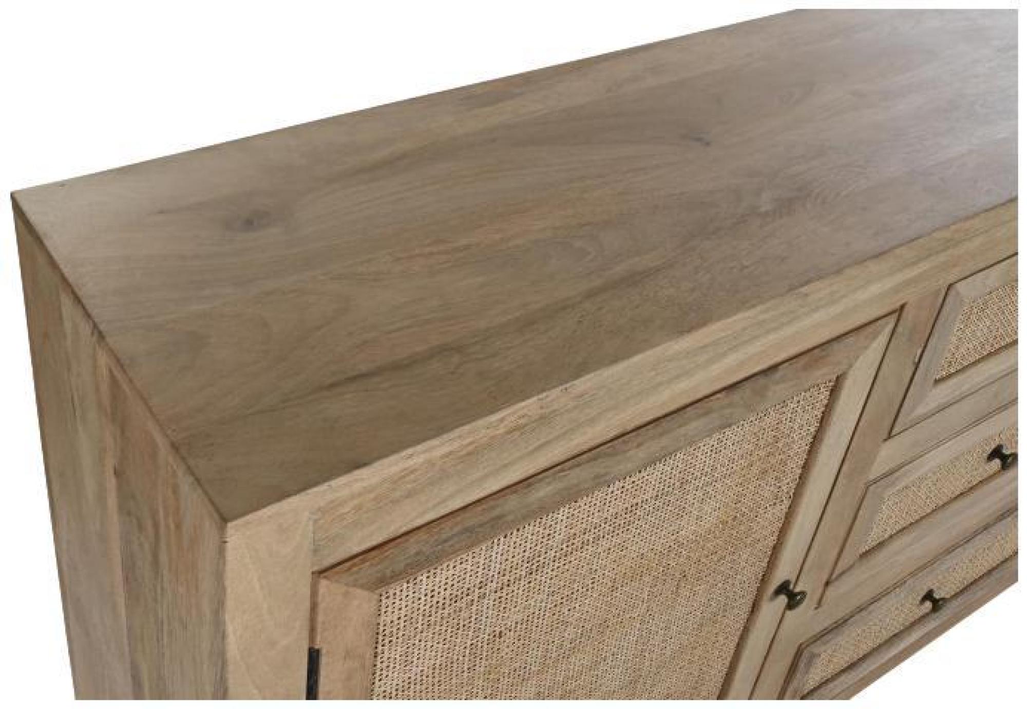 Product photograph of Douglas Mango Wood And Rattan 180cm Large Sideboard - 2 Doors from Choice Furniture Superstore.