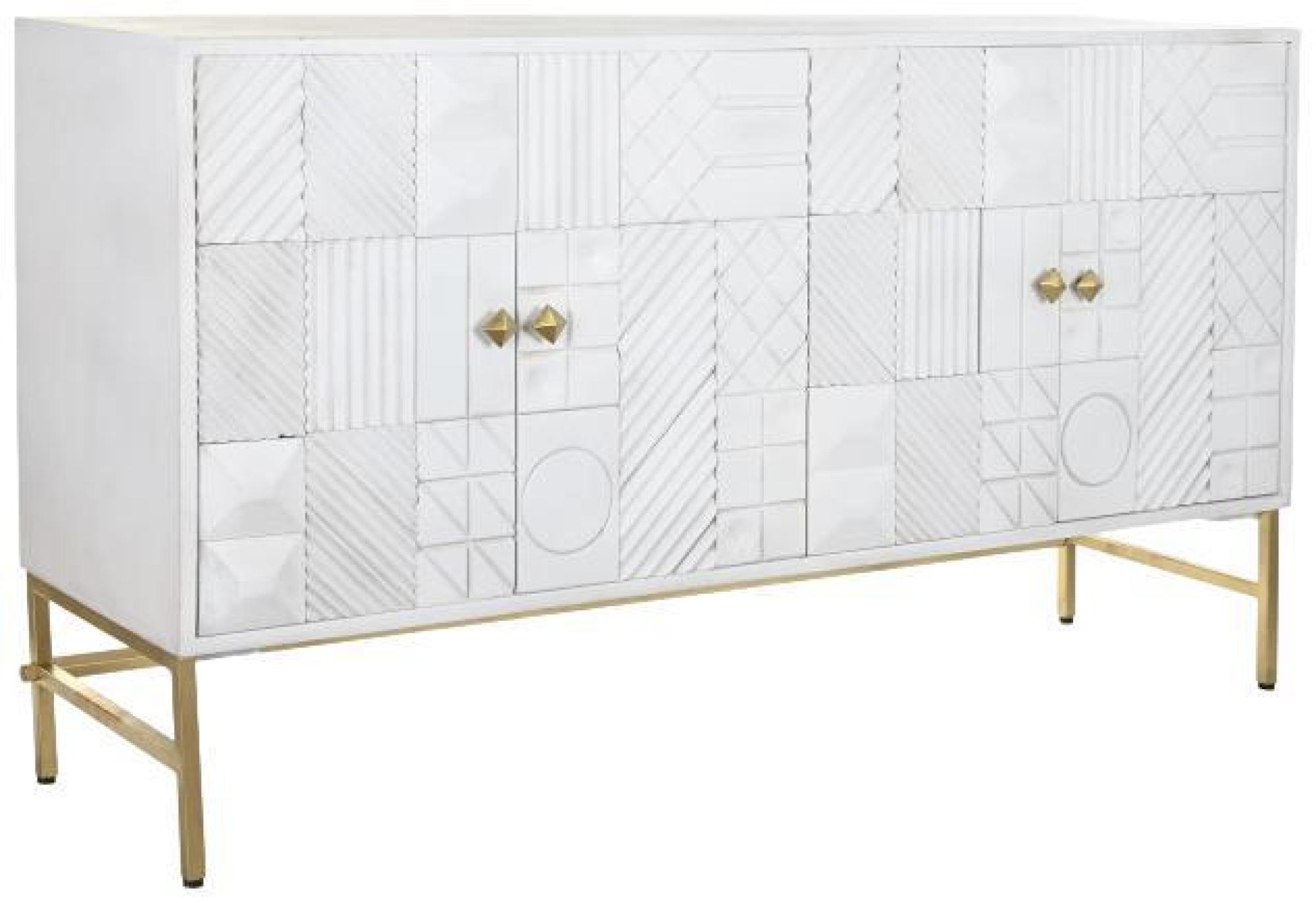 Product photograph of Yanam White Mango Wood Medium Buffet Sideboard - 4 Doors from Choice Furniture Superstore.