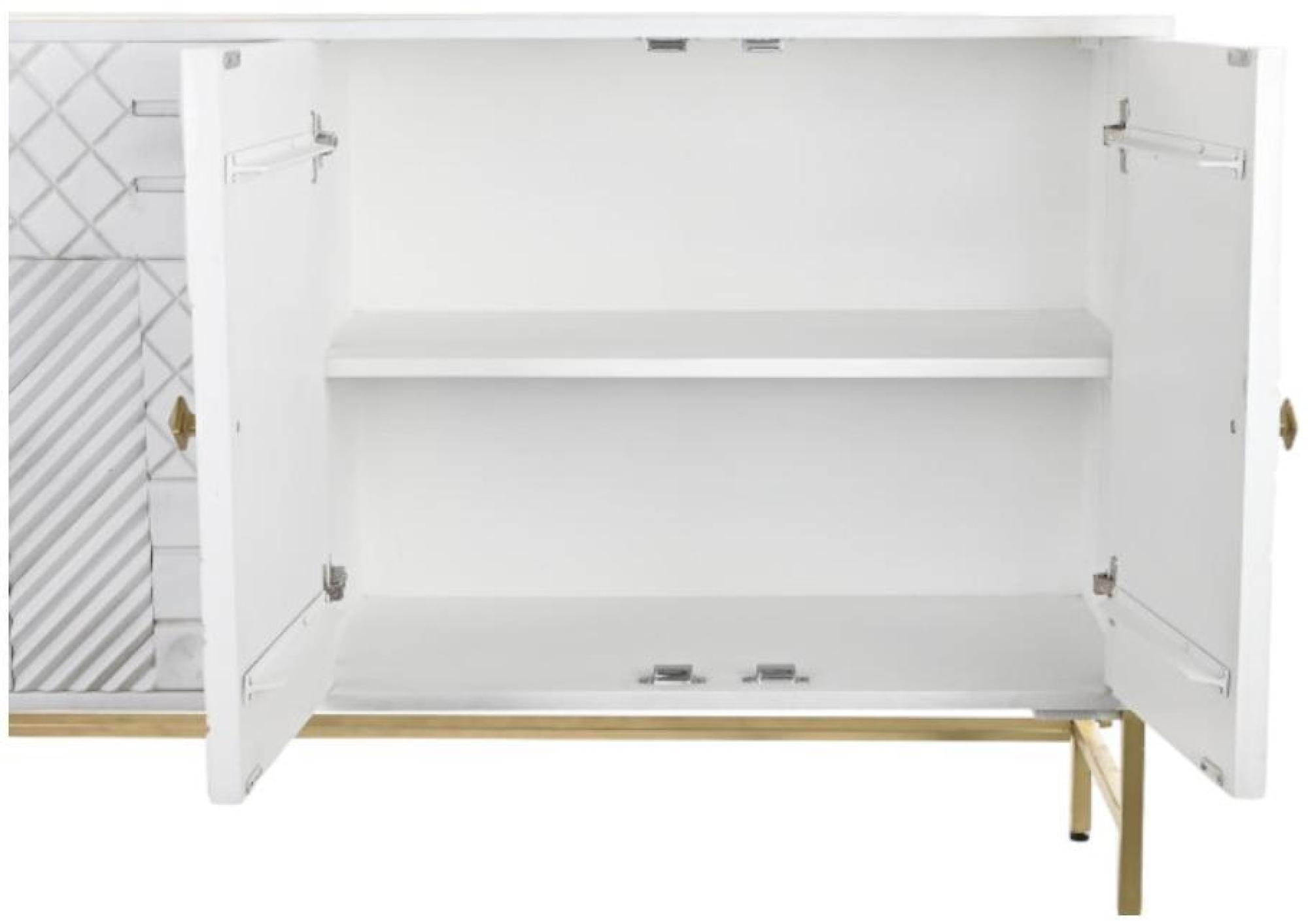 Product photograph of Yanam White Mango Wood Medium Buffet Sideboard - 4 Doors from Choice Furniture Superstore.