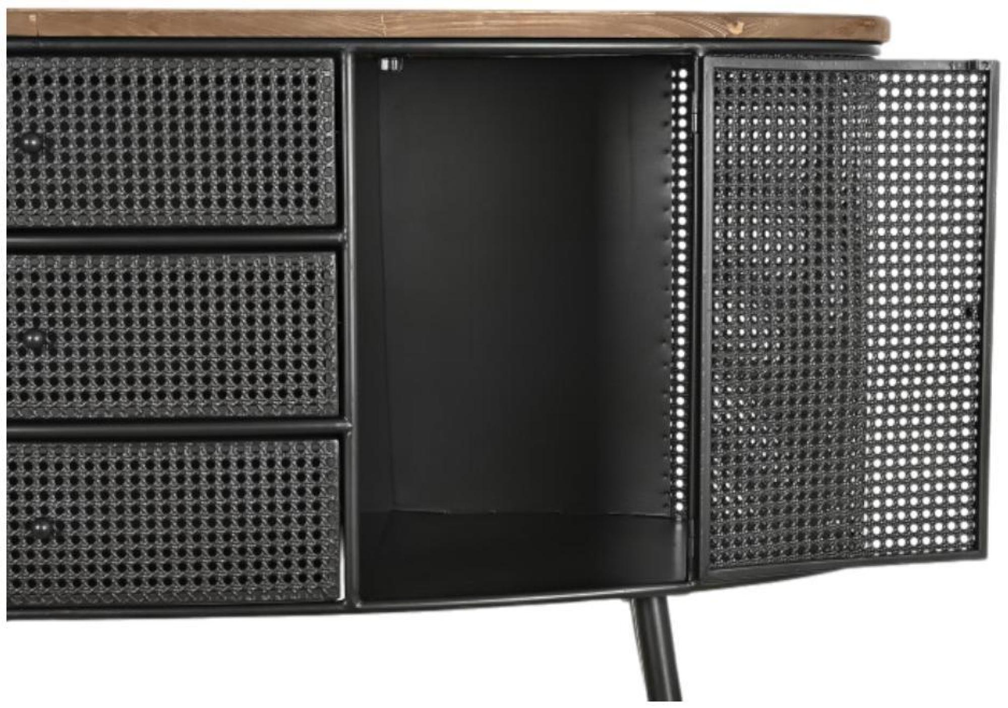 Product photograph of Tate Black Metal 145 5cm Medium Sideboard - 2 Doors from Choice Furniture Superstore.