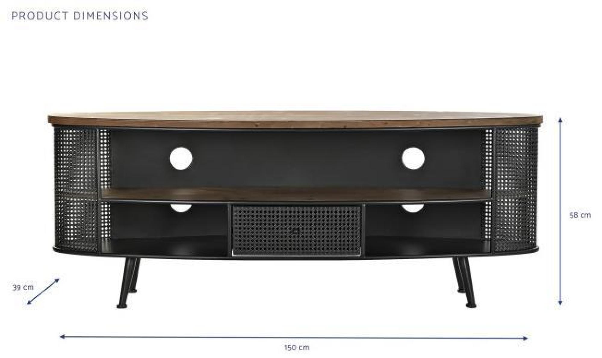 Product photograph of Tate Black Metal 150cm Tv Unit from Choice Furniture Superstore.