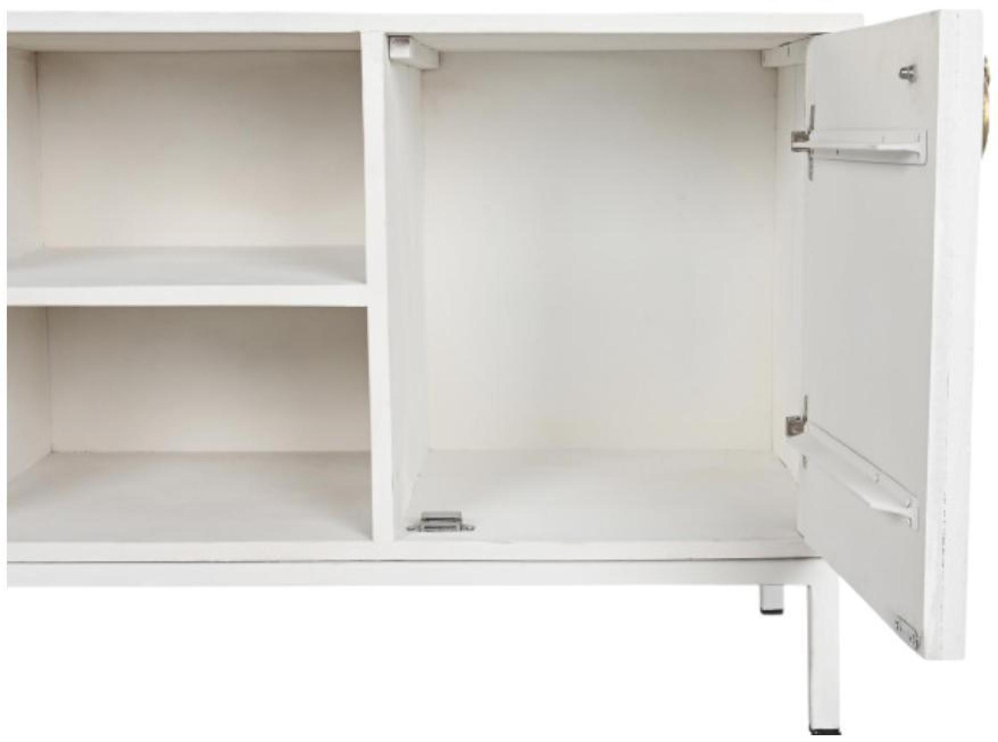 Product photograph of Cooch White Mango Wood 120cm Tv Unit from Choice Furniture Superstore.