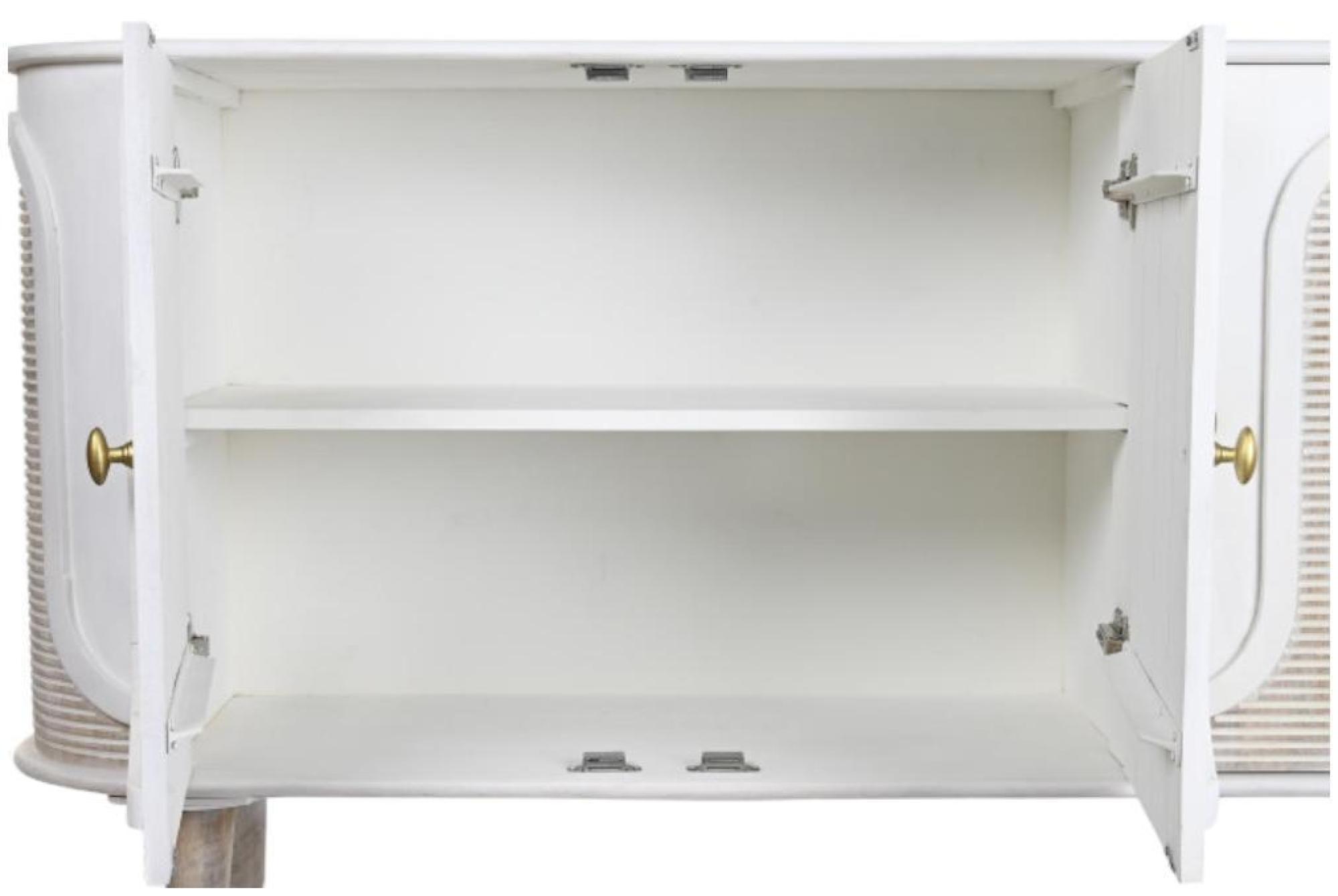 Product photograph of Cooch White Wood Medium Sideboard - 3 Doors from Choice Furniture Superstore.