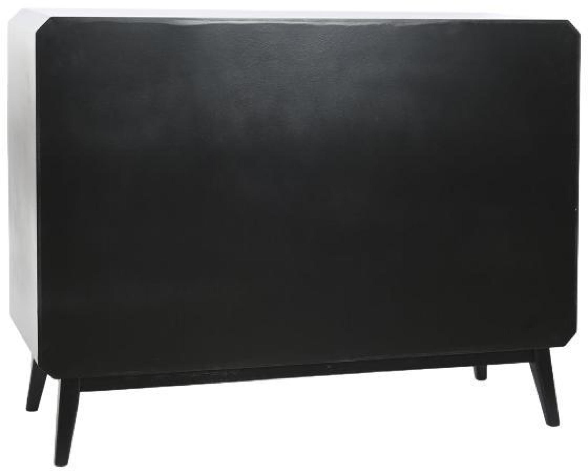 Product photograph of Loft Black Wooden 120cm Small Sideboard - 2 Doors from Choice Furniture Superstore.