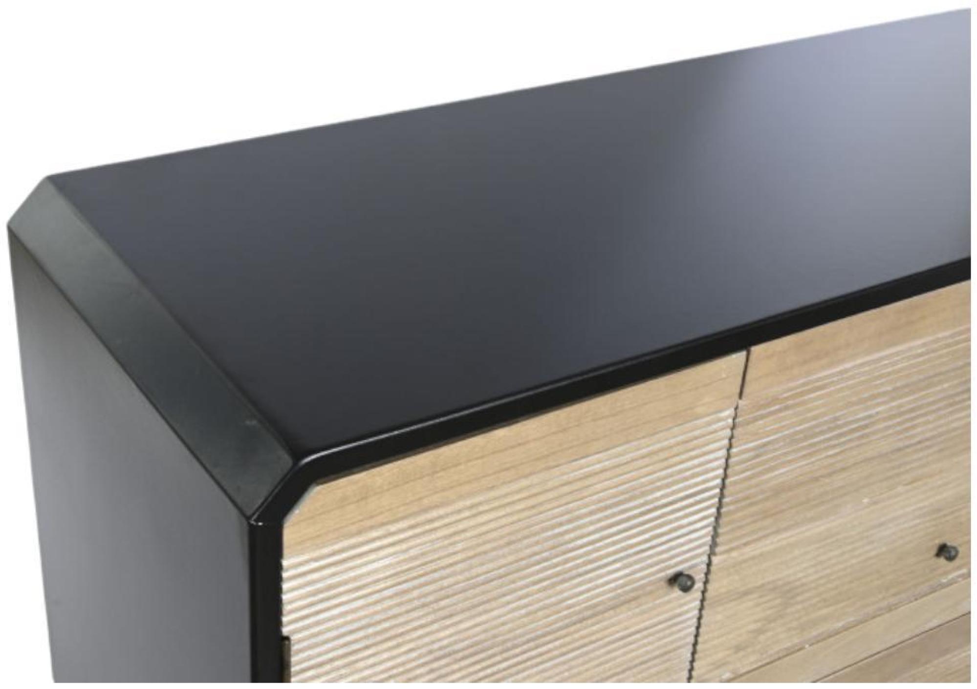 Product photograph of Loft Black Wooden 120cm Small Sideboard - 2 Doors from Choice Furniture Superstore.