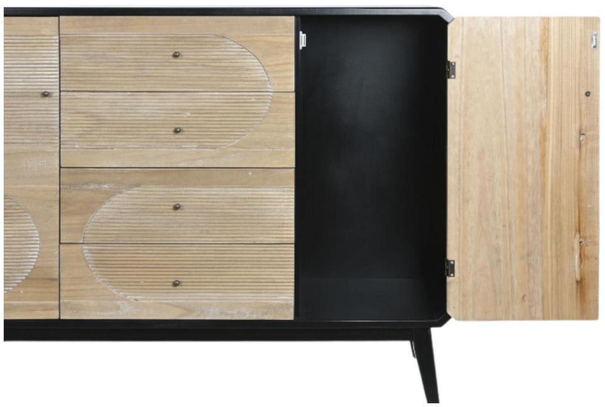 Product photograph of Loft Black Wooden 120cm Small Sideboard - 2 Doors from Choice Furniture Superstore.