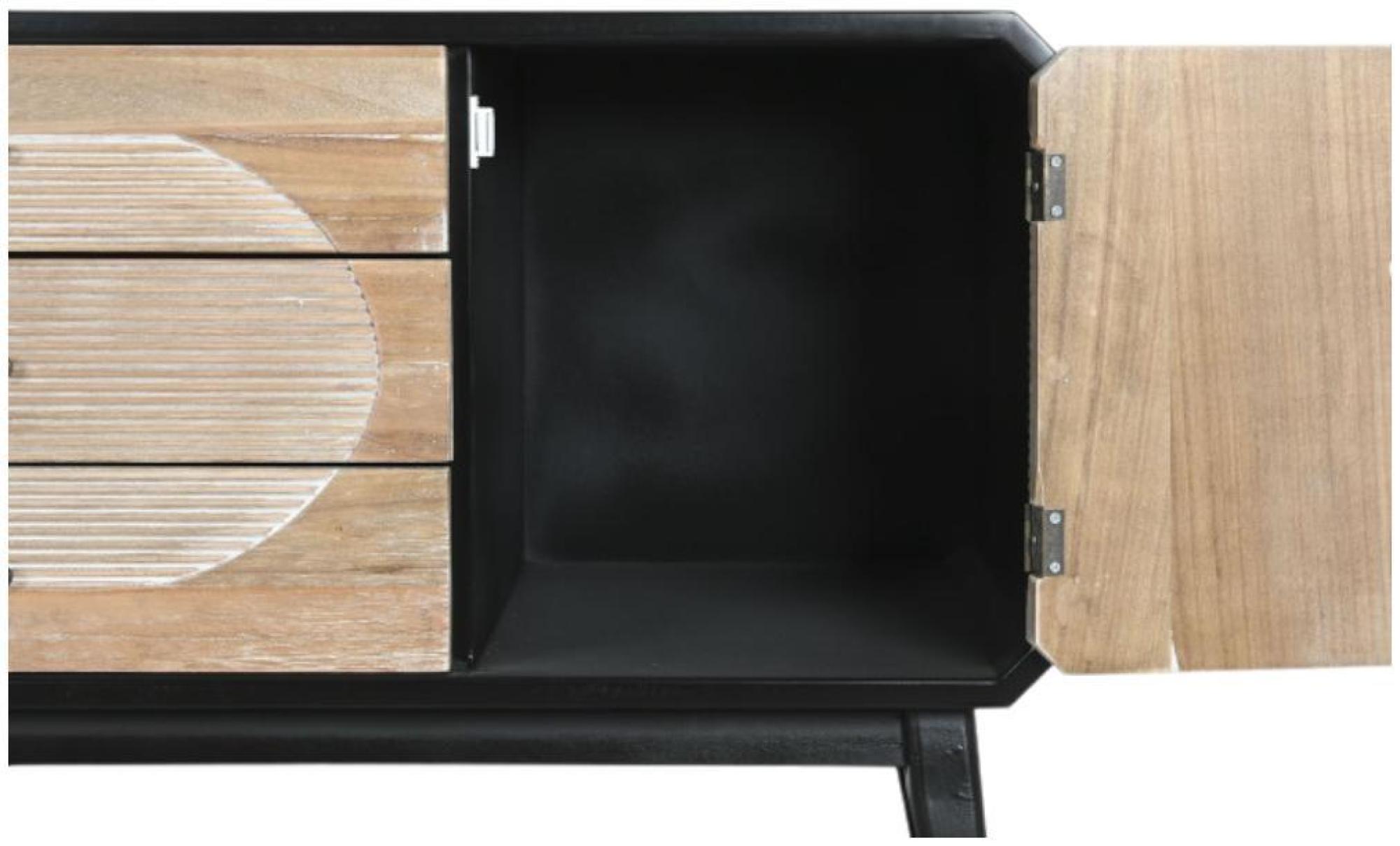 Product photograph of Doda Black And Natural Curved 120cm Tv Unit from Choice Furniture Superstore.
