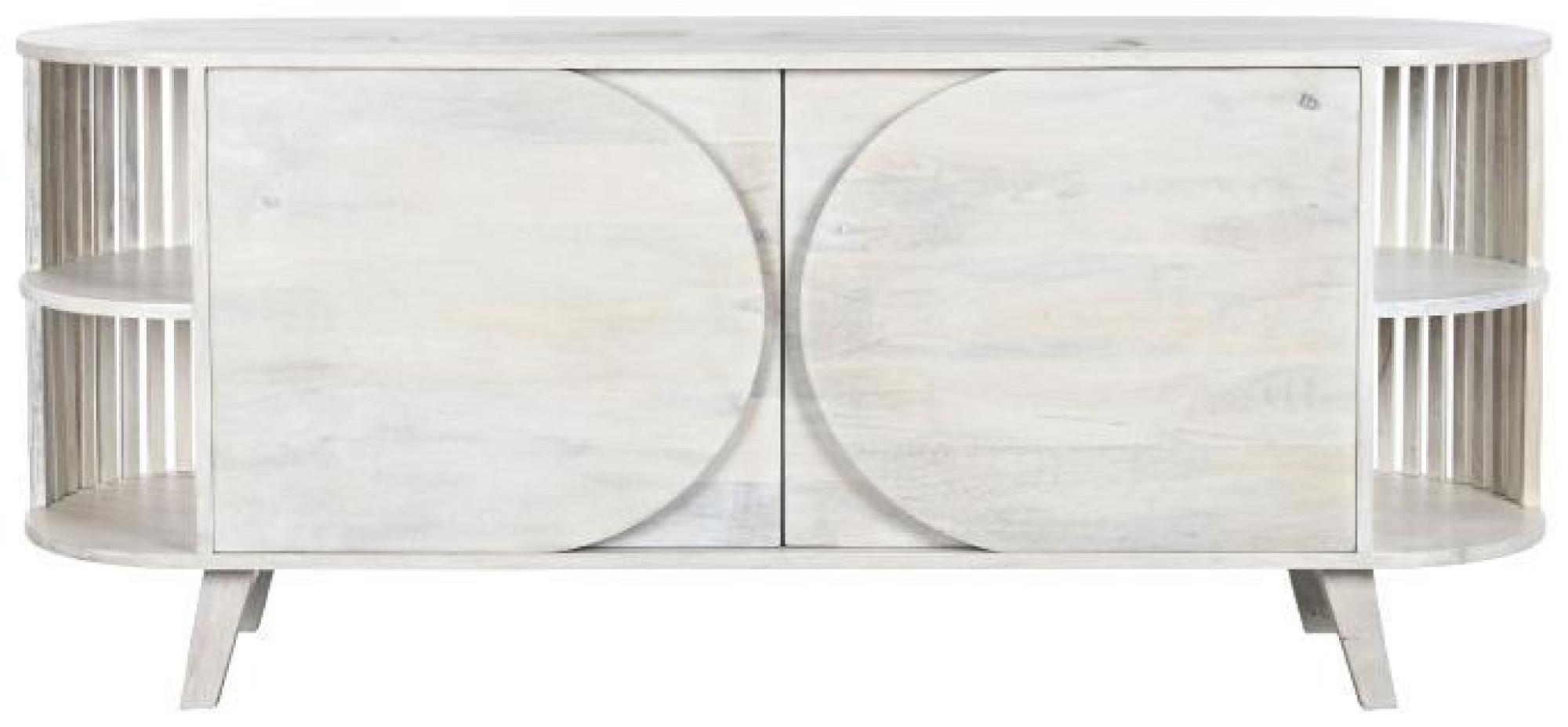 Product photograph of White Mango Wood Fluted Curved Medium 2 Door Sideboard - 150cm from Choice Furniture Superstore.