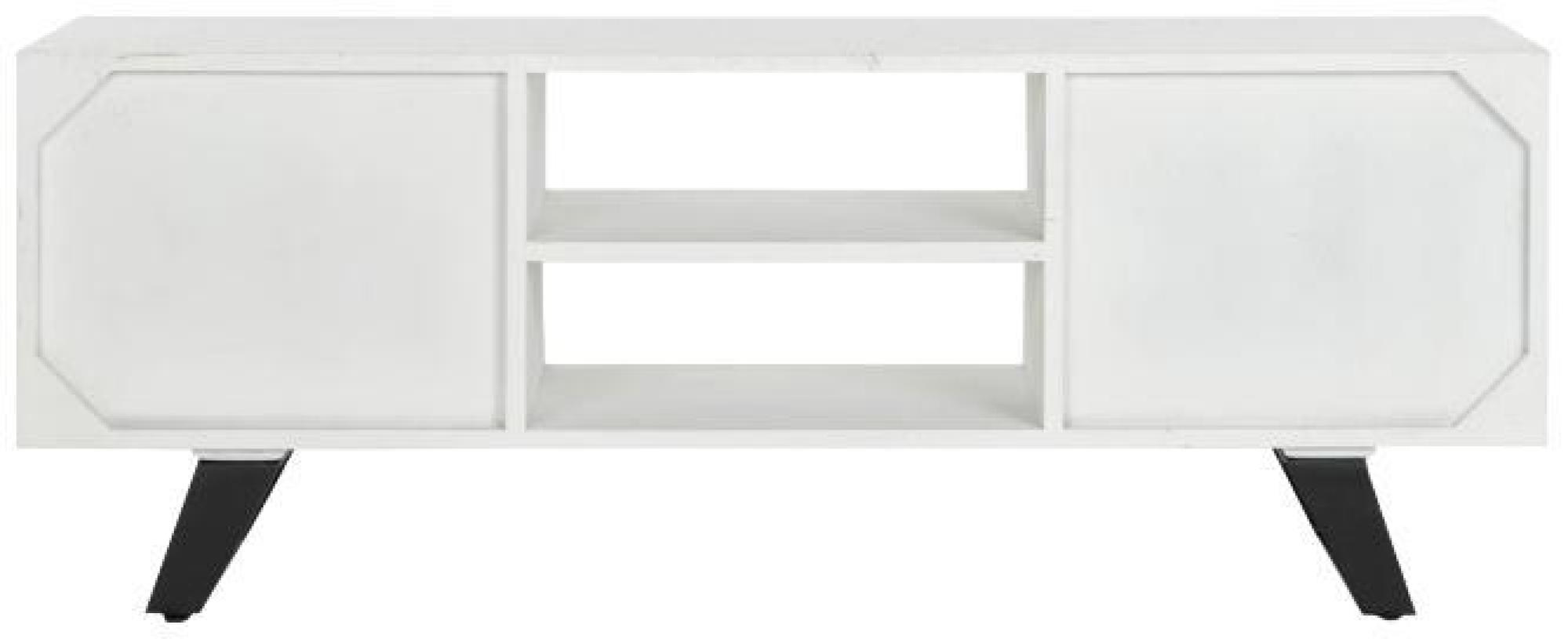 Product photograph of Modern Mango Wood And White 135cm Tv Unit from Choice Furniture Superstore.