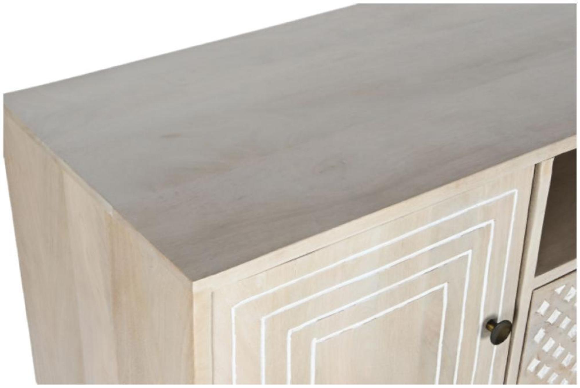 Product photograph of Modern White Mango Wood 115cm Small Sideboard - 2 Doors from Choice Furniture Superstore.